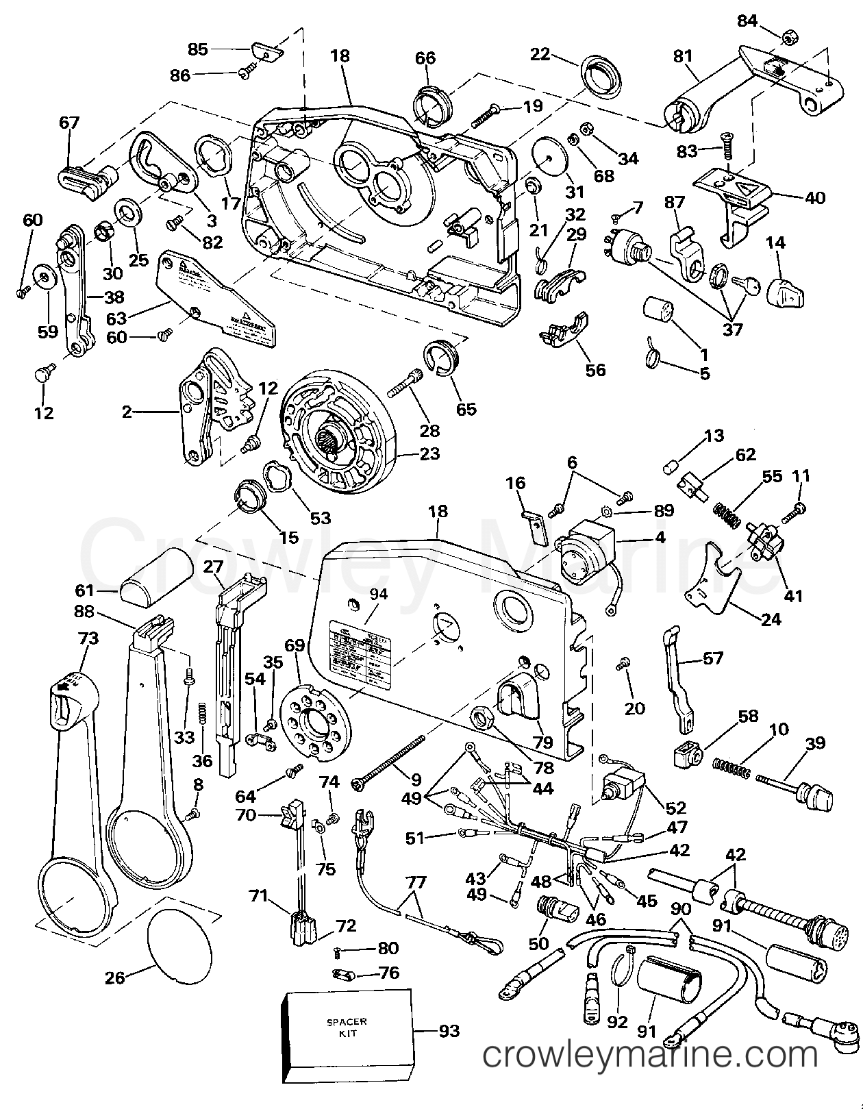 1989 Outboard 88 - J88MSLCER - REMOTE CONTROL