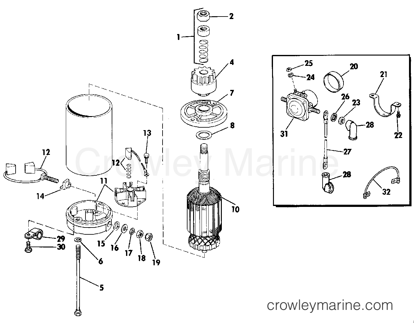 1988 Outboard 30 - E30TECCE - ELECTRIC STARTER & SOLENOID