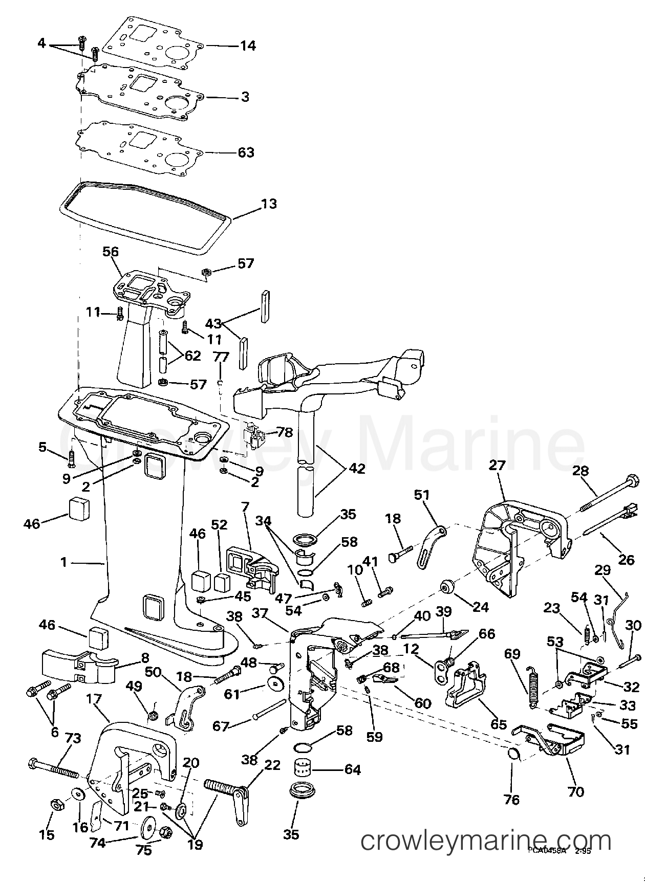 1998 Evinrude Outboards 6 - BE6DRECR MIDSECTION section