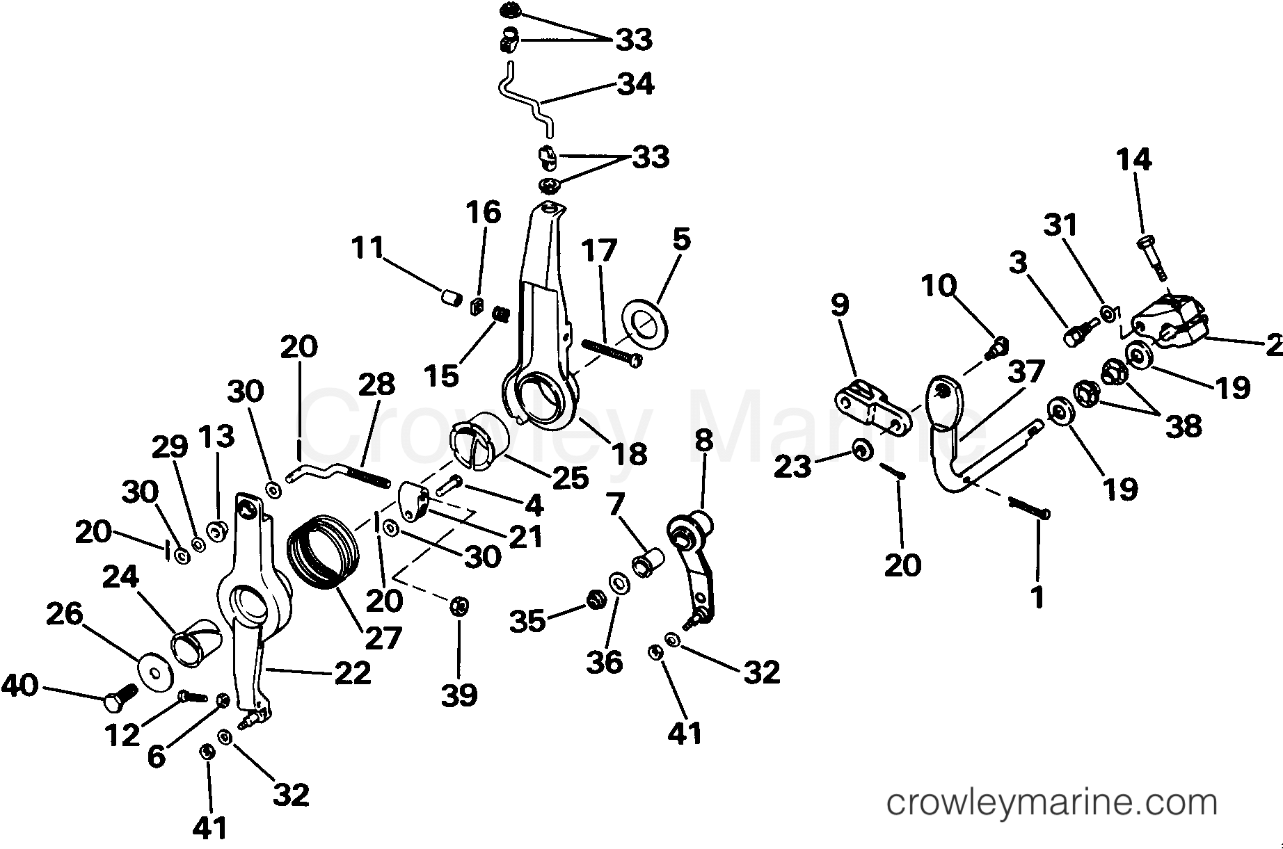 THROTTLE & SHIFT LINKAGE - 1985 Evinrude Outboards 150 E150TLCOS