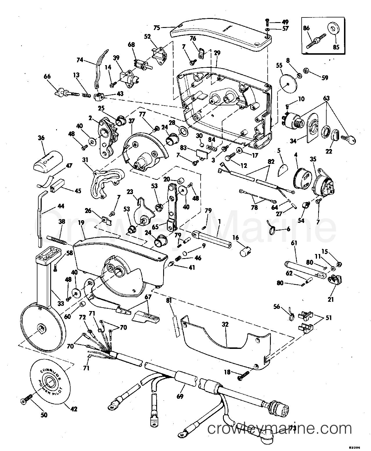 1978 Outboard 55 - 55874S - REMOTE CONTROL