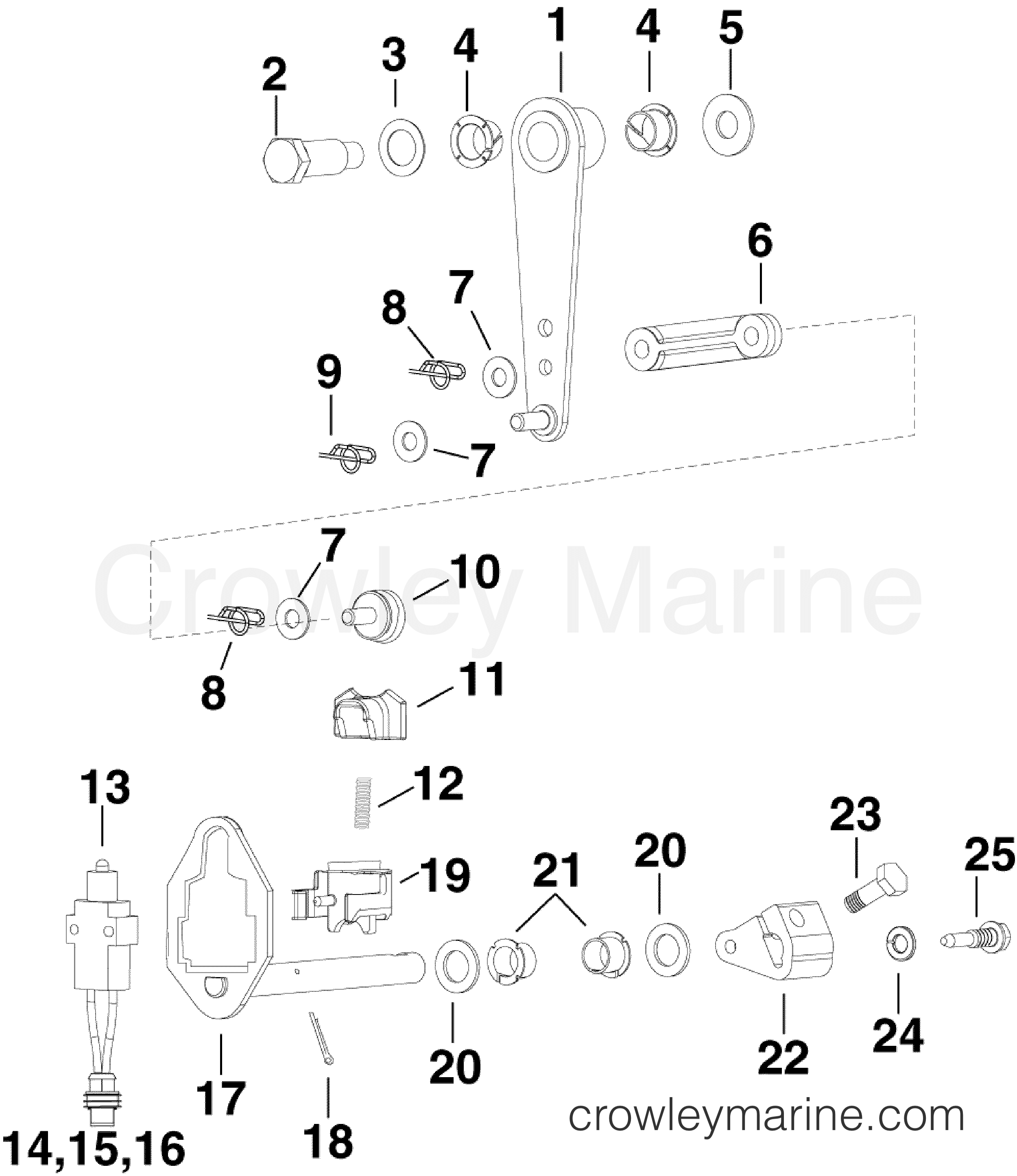 2010 Evinrude Outboards 200 - E200DHLISE SHIFT LINKAGE section