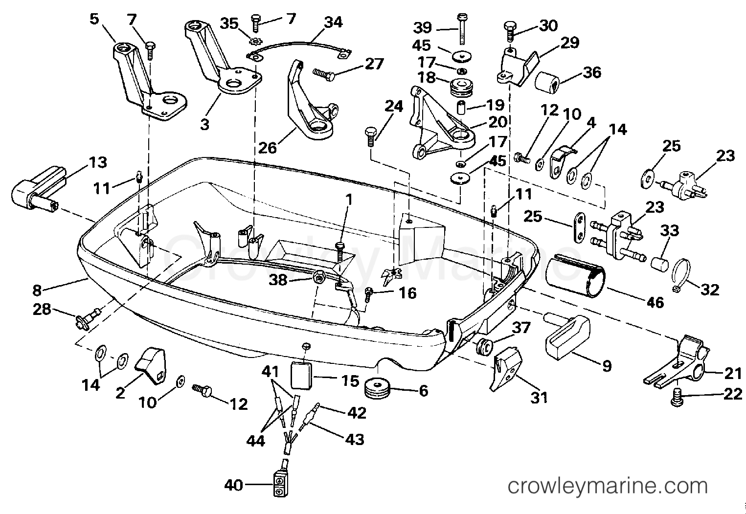 1989 Outboard 60 - J60ELCEA - LOWER ENGINE COVER