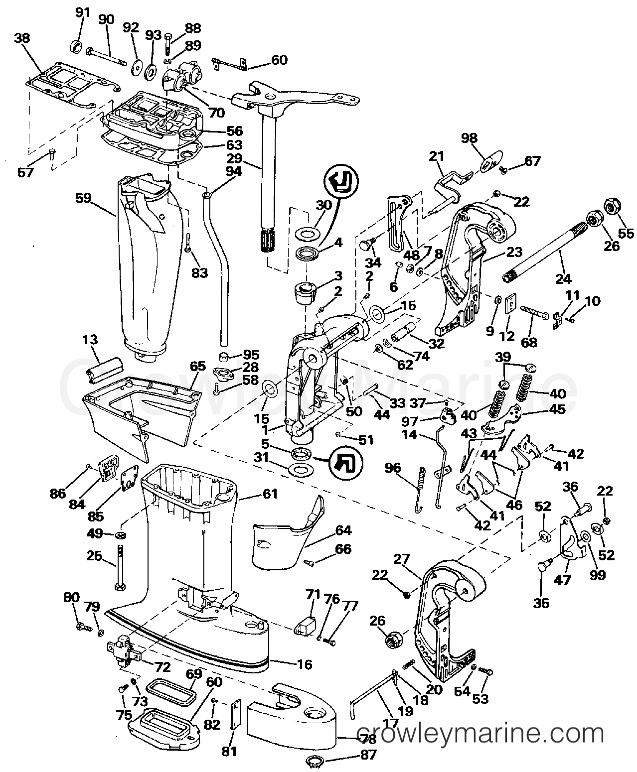 1988 Outboard 48 - J48ESLCCC - MIDSECTION