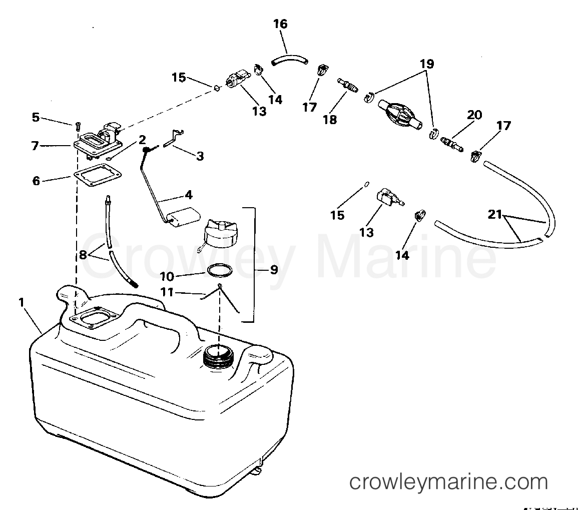 1995 Outboard 30 - E30TEEOB - FUEL TANK