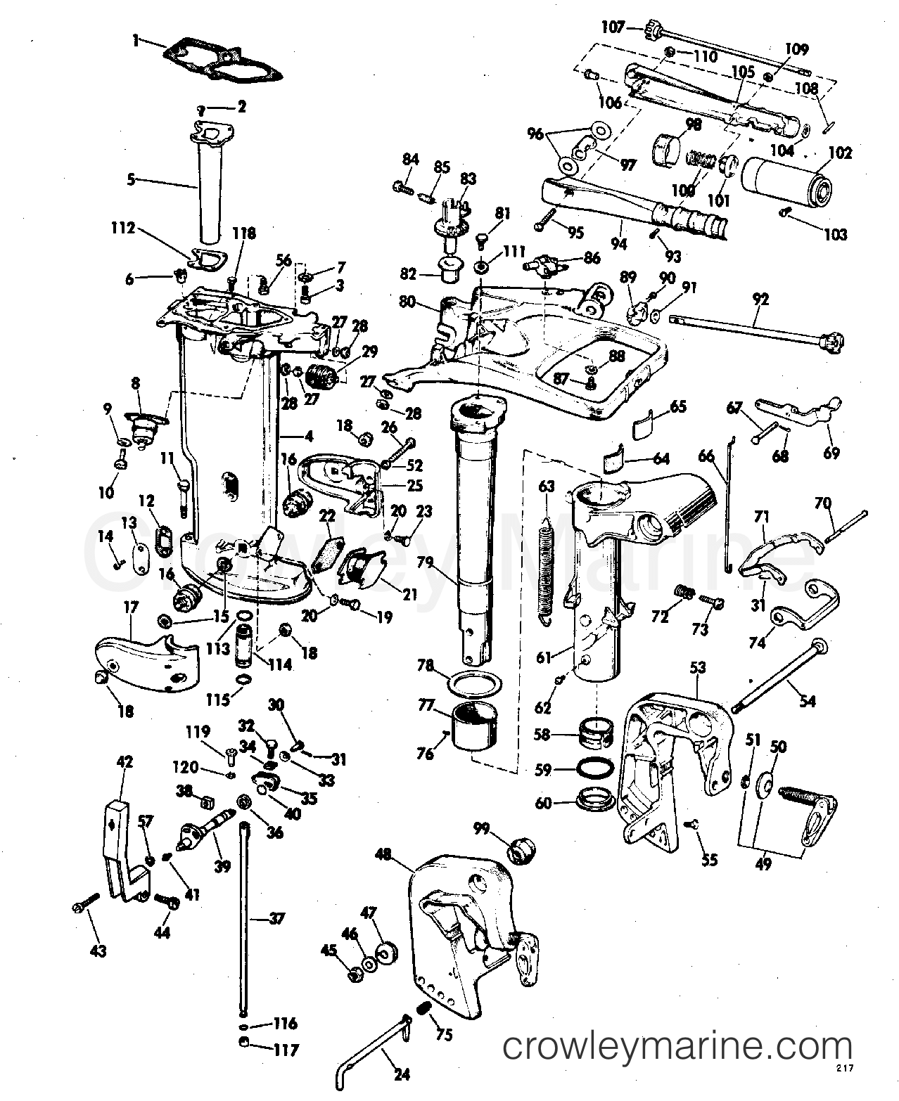 1969 Outboard 20 - 20RL69D - LOWER UNIT GROUP