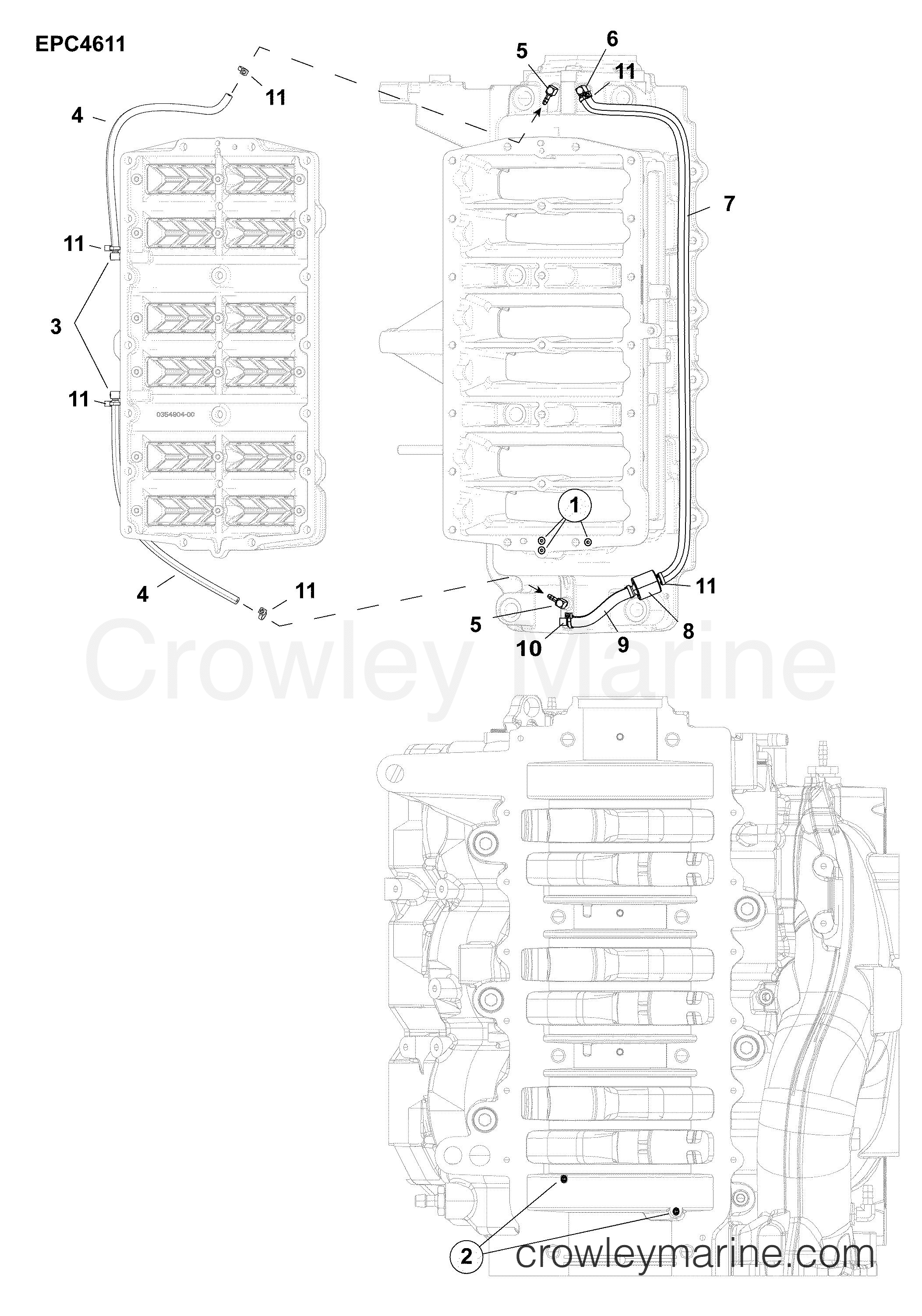 AG Outboard 250 - 3.4L - E250ZAGD - OIL RECIRCULATION SYSTEM