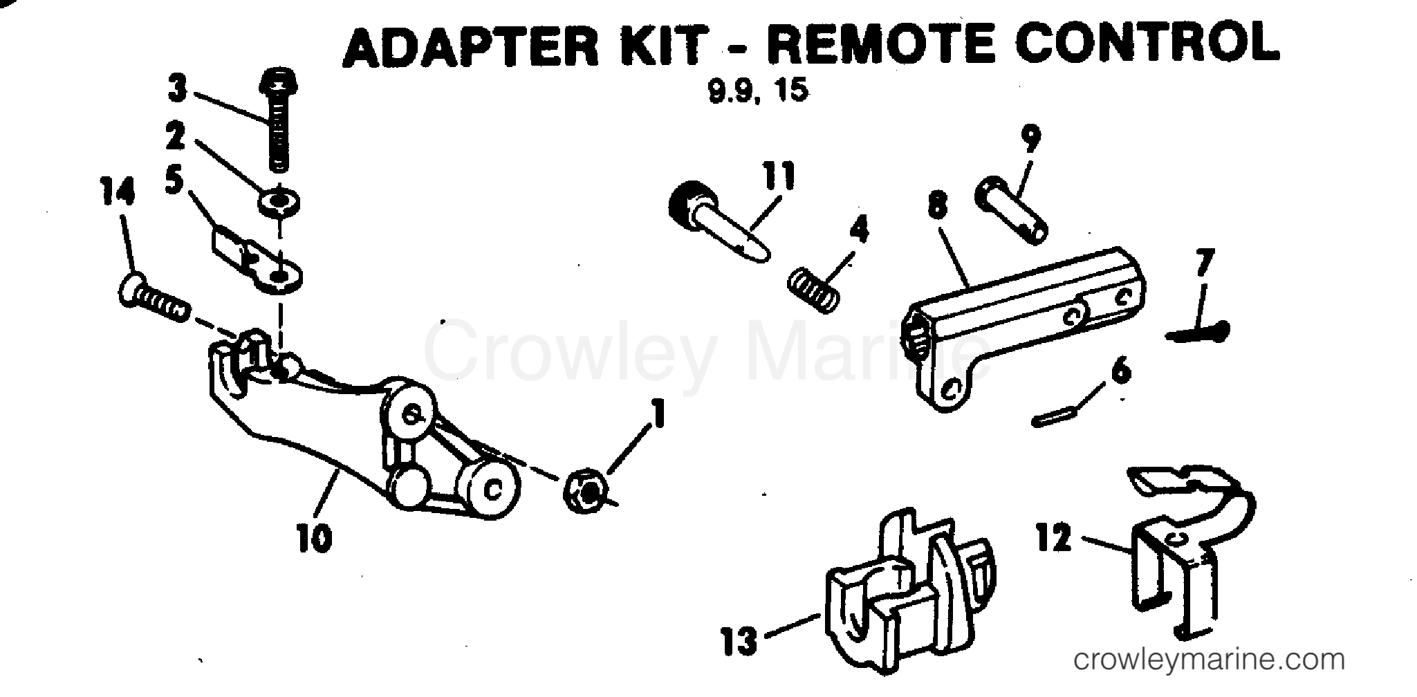1982 Rigging Accessories - Remote Controls - ADAPTER KIT - REMOTE CONTROL 9.9,15