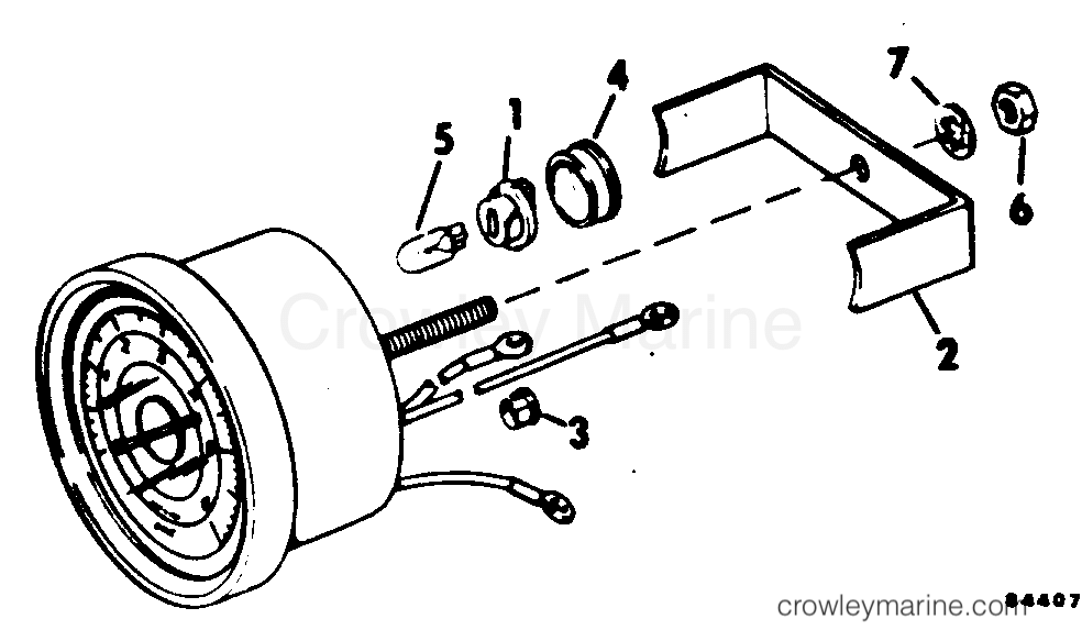 1981 Rigging OMC Stern Drive - All Models - TACHOMETER KIT-FLUSH MOUNT