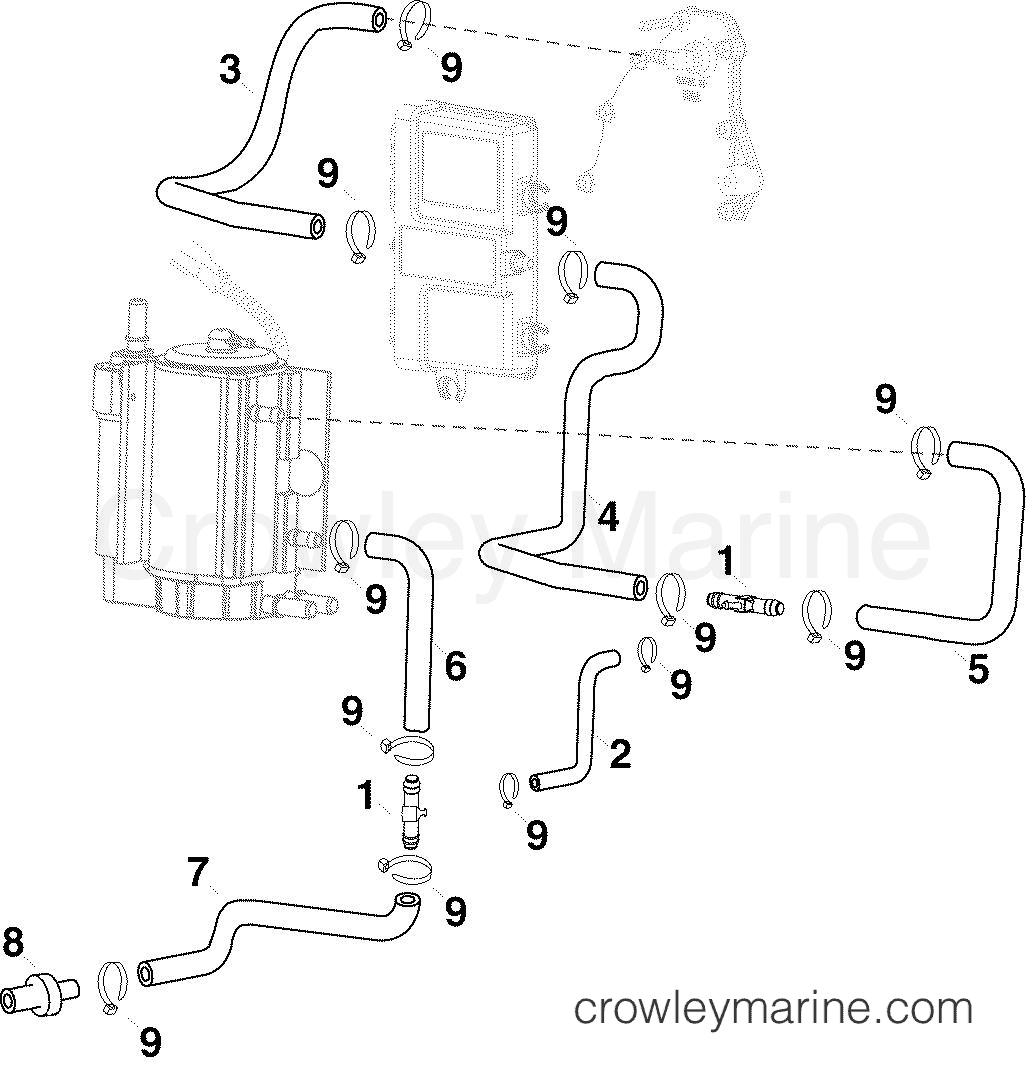 2012 Outboard 75 - E75DPLINC - COOLING HOSES