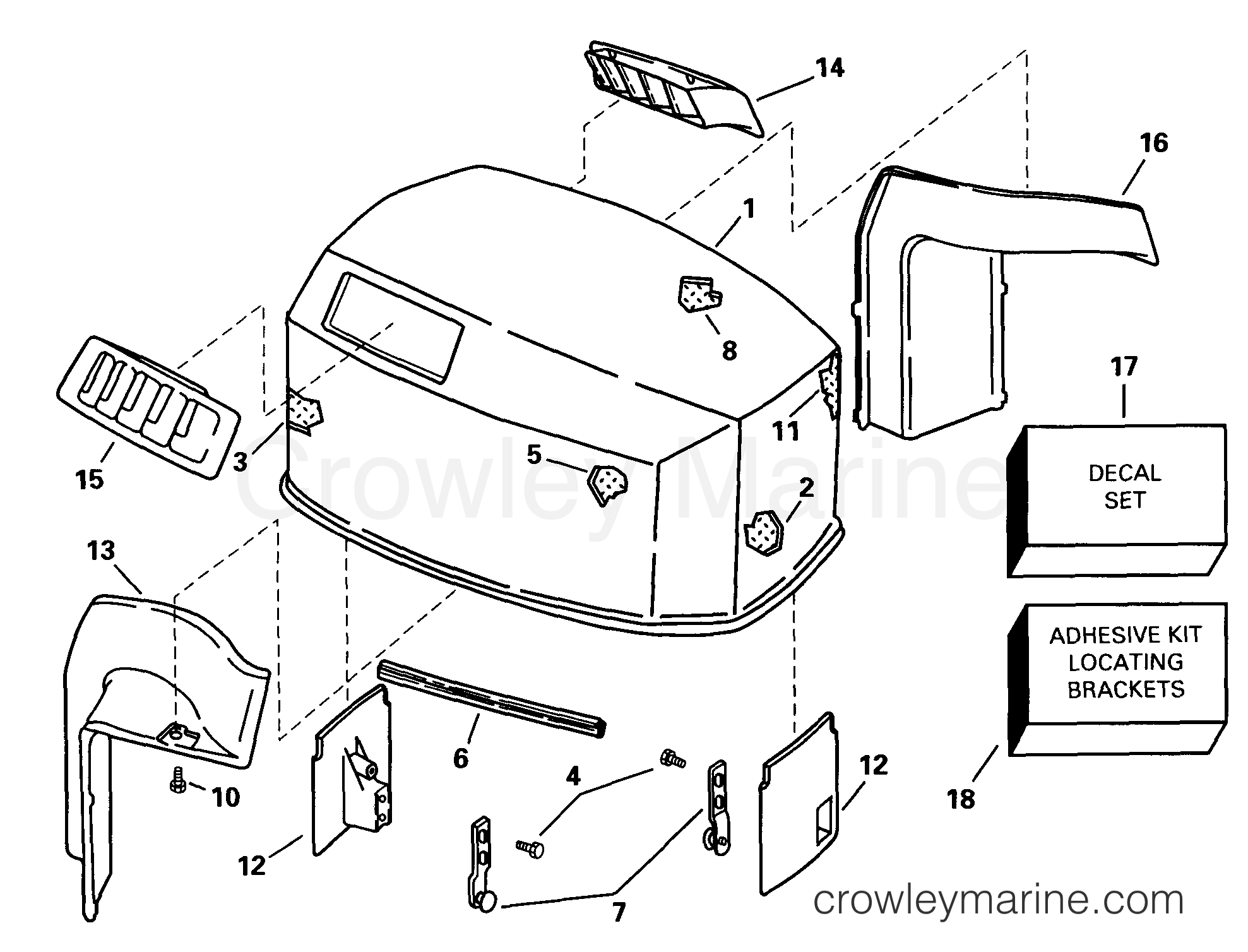 1999 Outboard 90 - J90PLEEB - ENGINE COVER