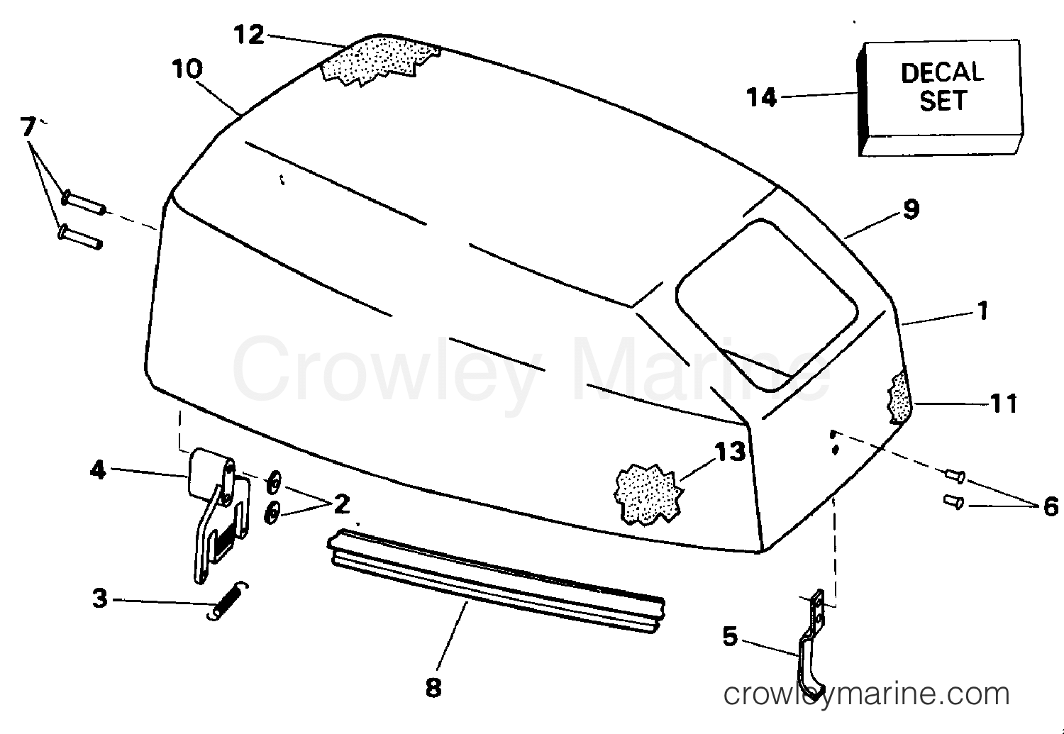 1994 Outboard 9.9 - J10RERB - ENGINE COVER - EVINRUDE