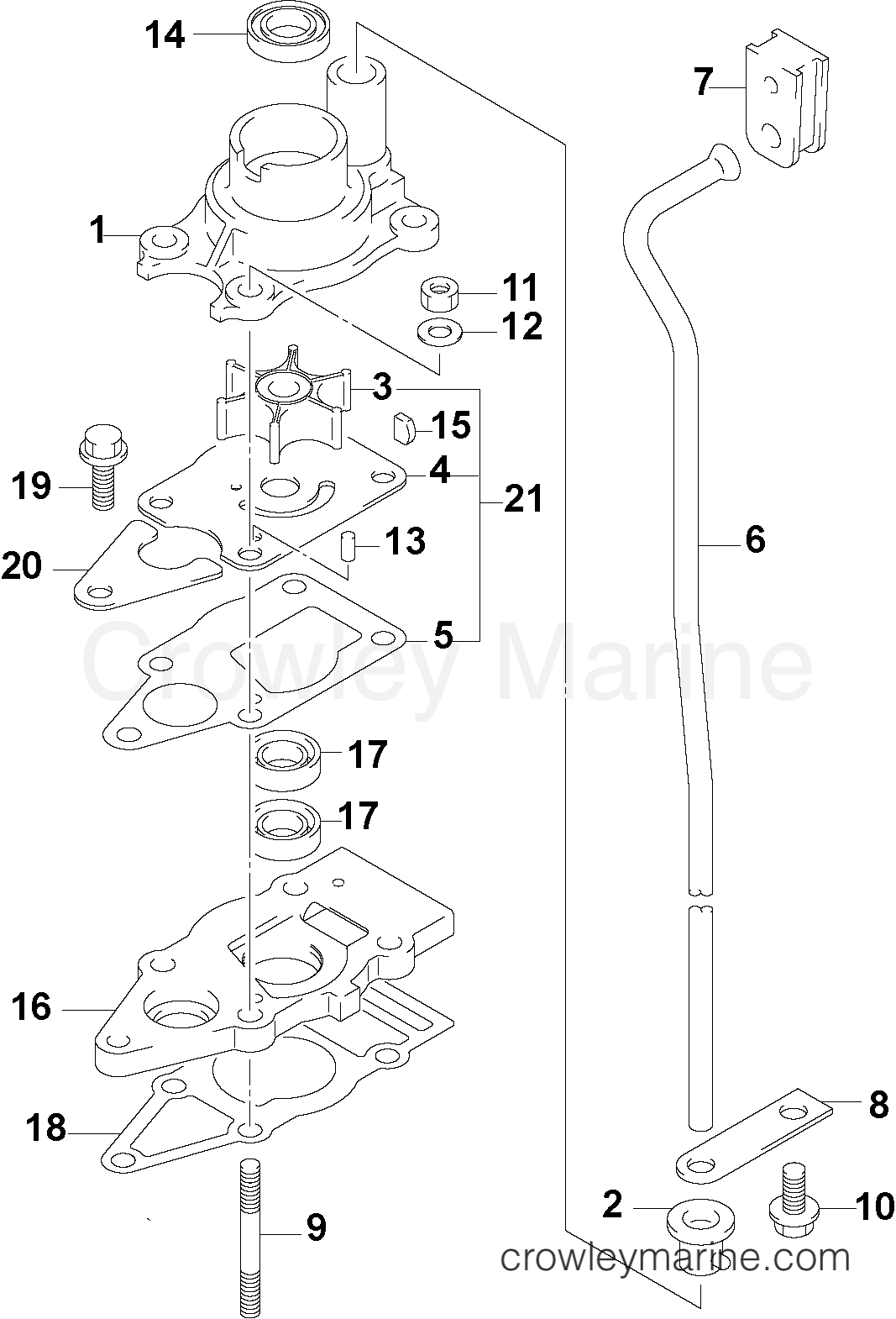 2004 Outboard 4 - J4RL4SRC - WATER PUMP