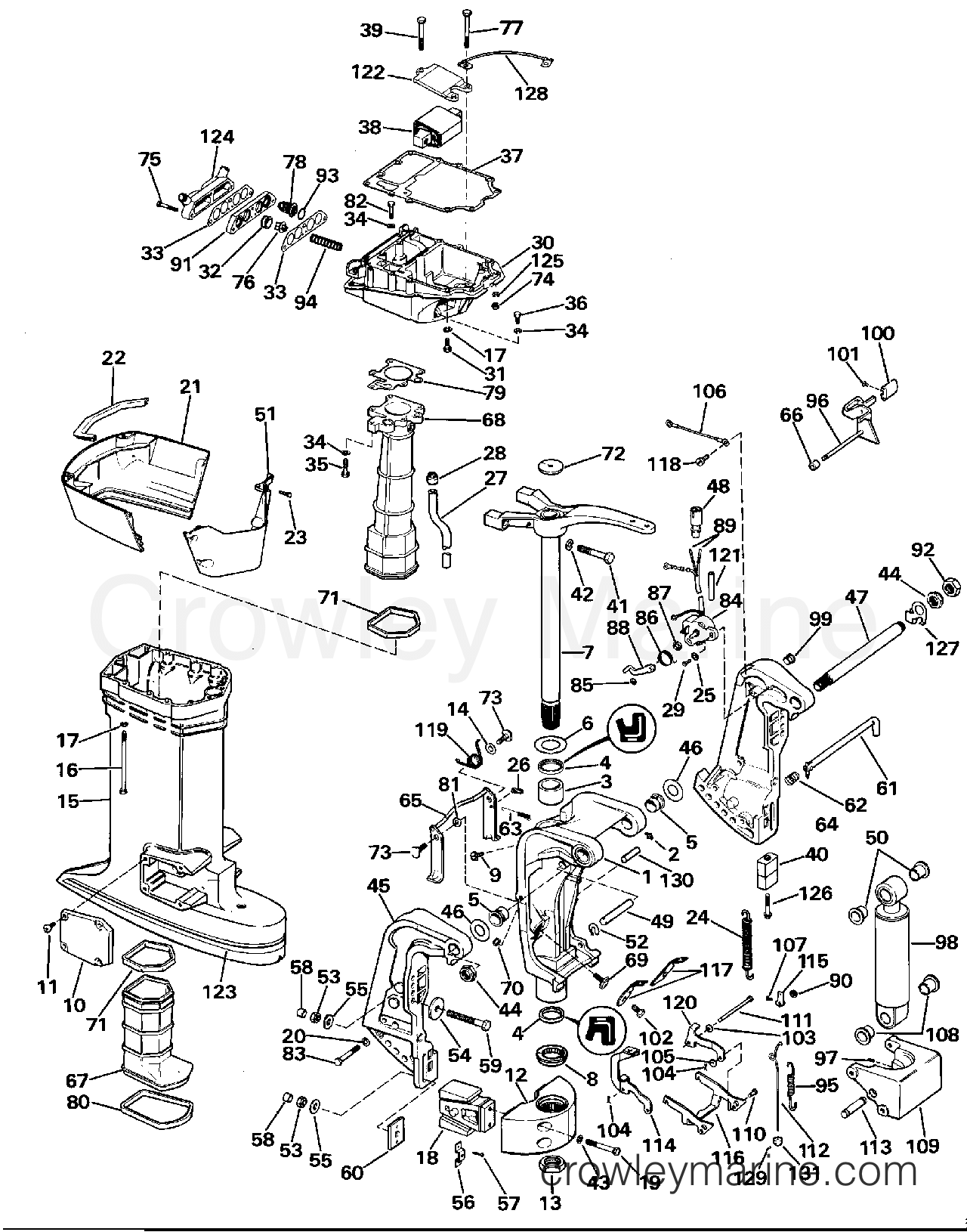 1988 Outboard 88 - E88MSLCCC - MIDSECTION