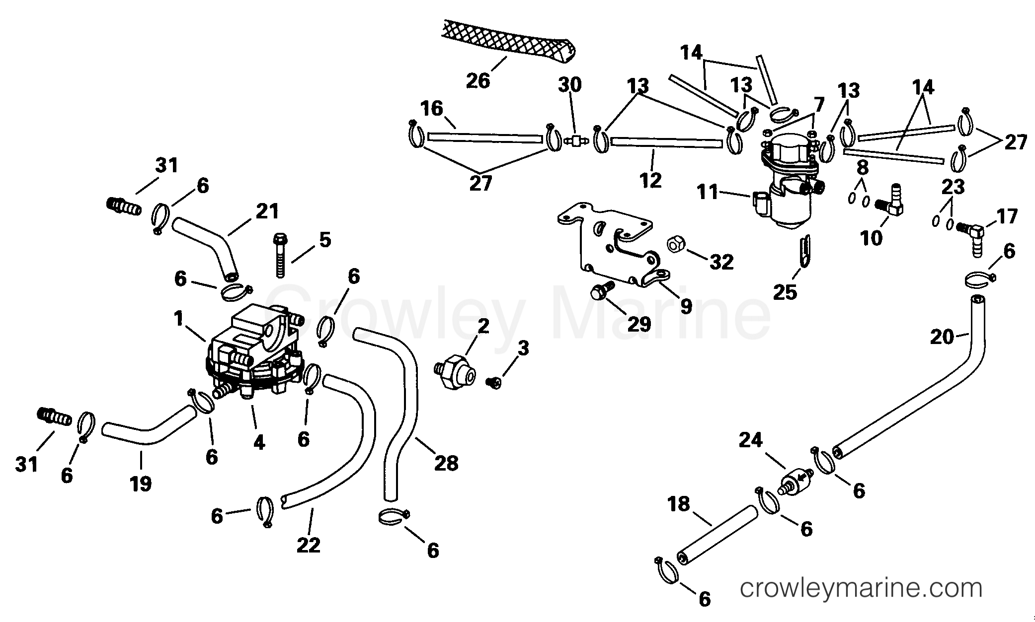1998 Outboard 90 - J90FTLECS - OIL COMPONENTS