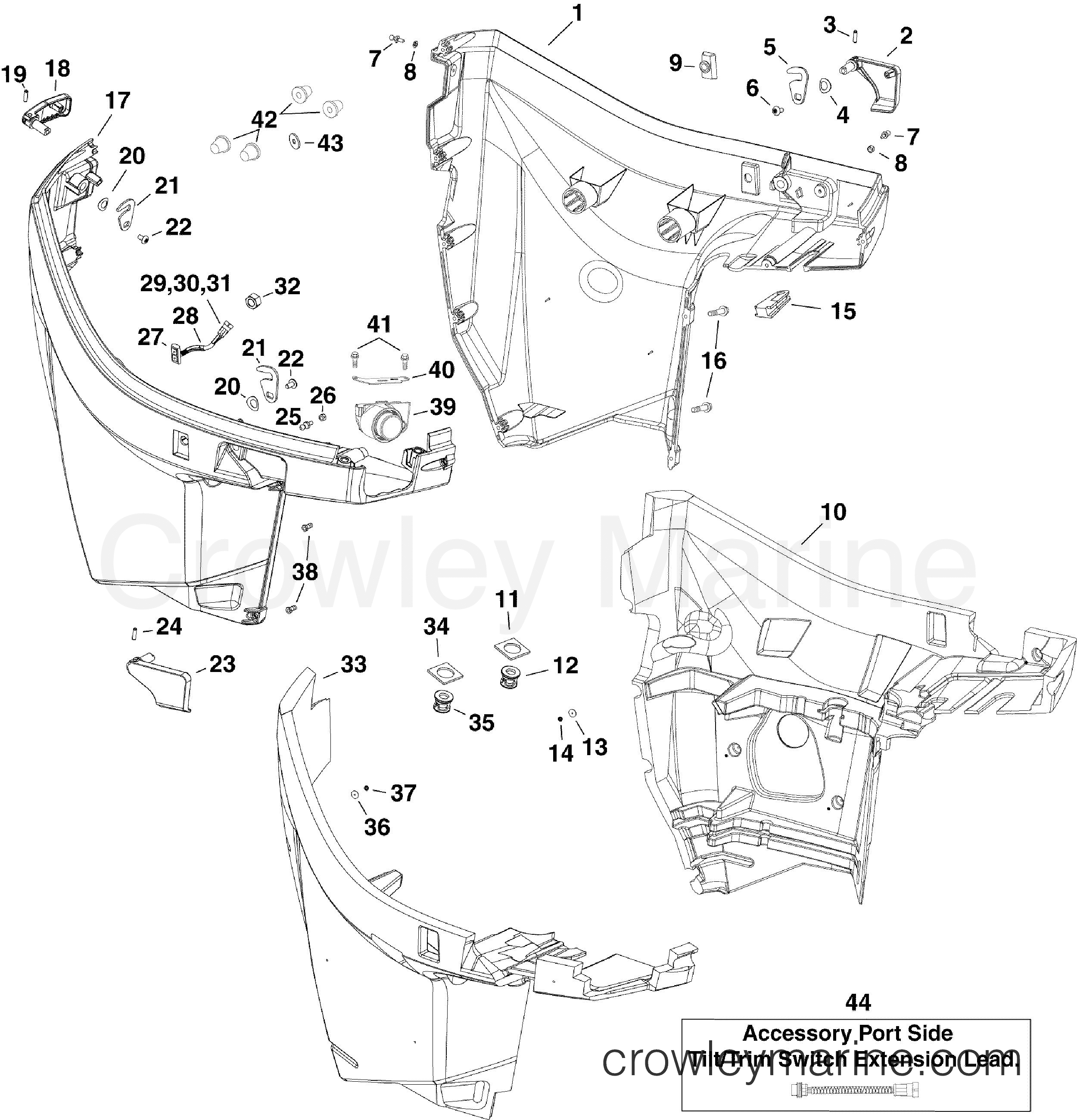 2011 Outboard 175 - E175DPLIIB - LOWER ENGINE COVER