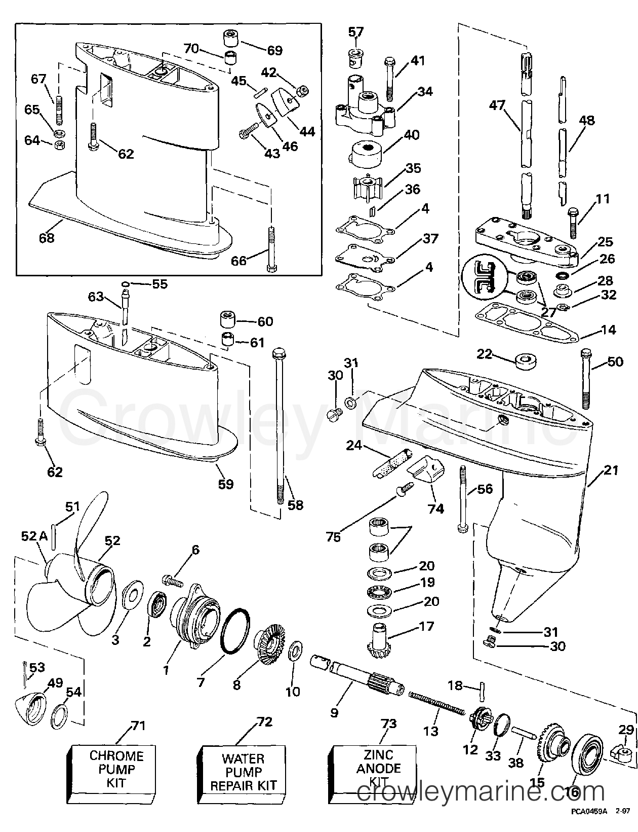 1997 Outboard 5 - BJ5DRLEUC - GEARCASE