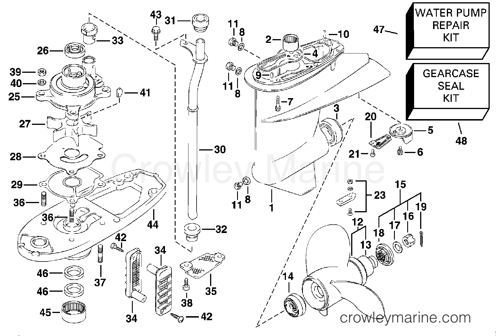 2000 Outboard 40 - E40PL4SSC - GEARCASE