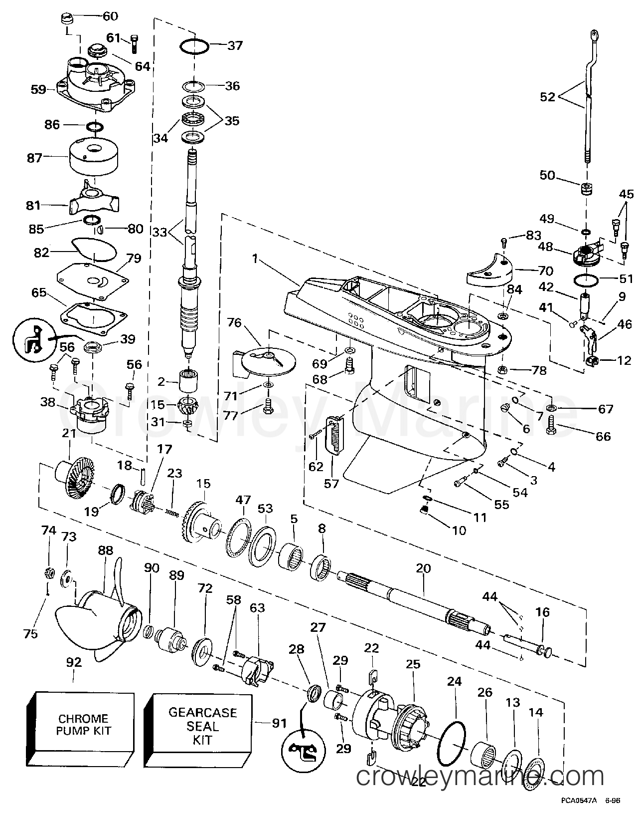 1997 Outboard 40 - SJ40RSLD - GEARCASE