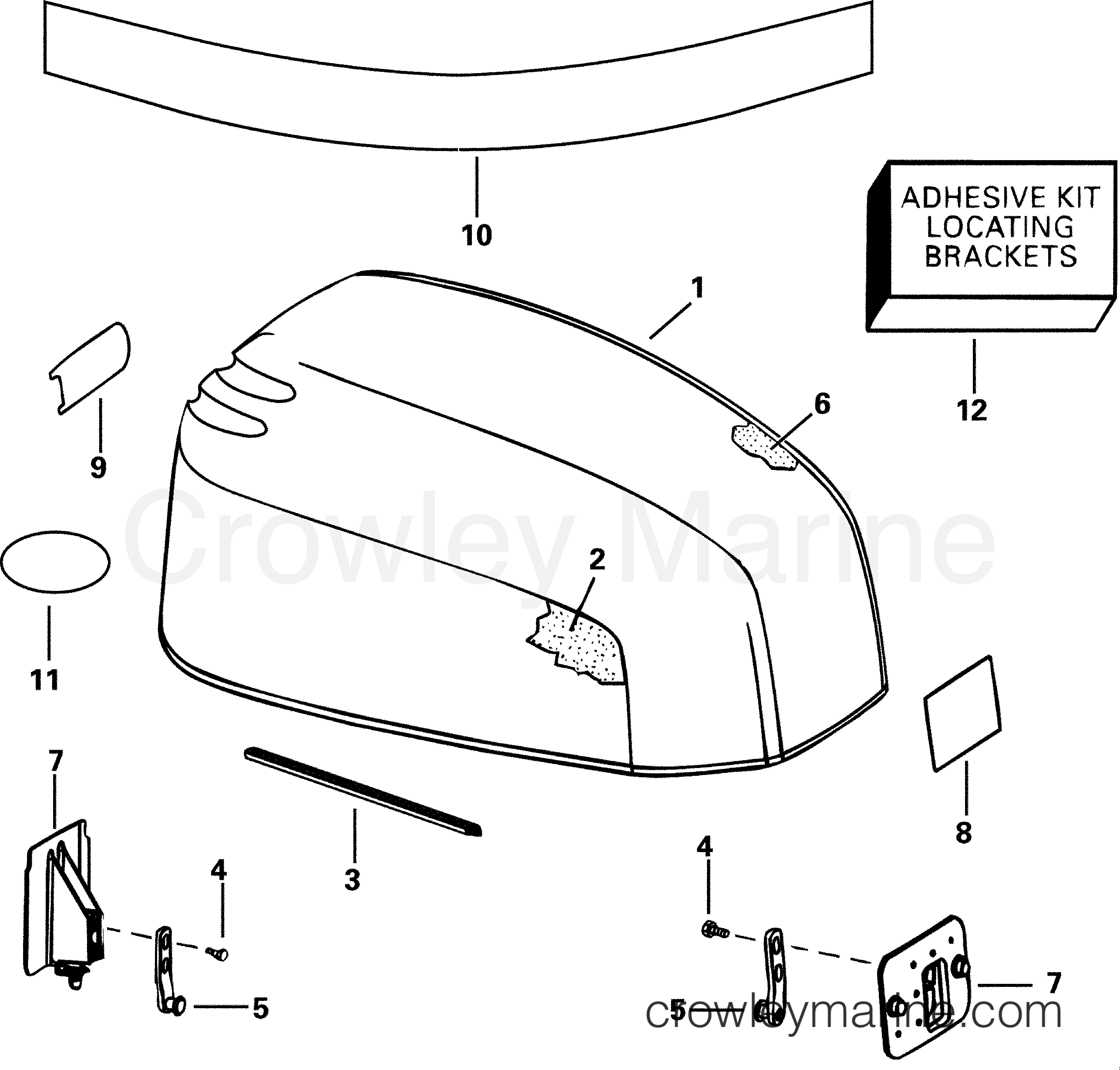 2001 Outboard 90 - J90PLSID - ENGINE COVER