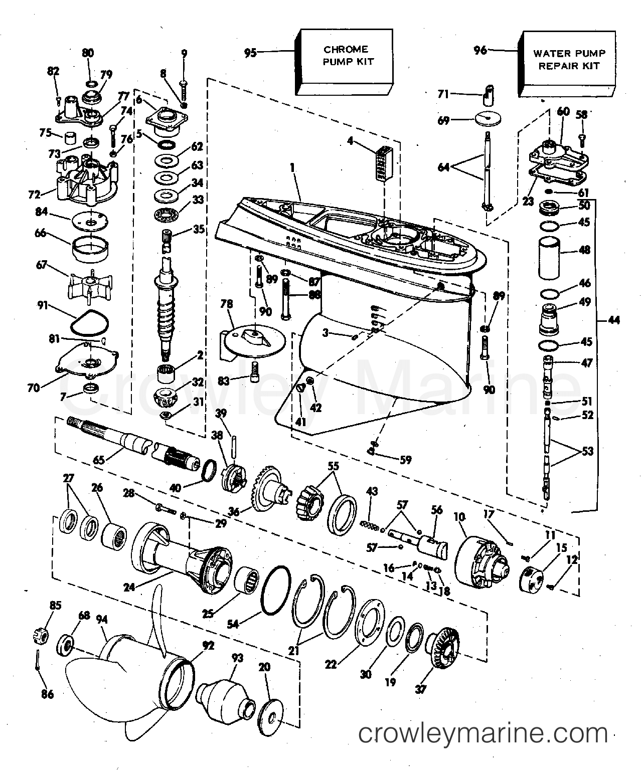 1977 Outboard 175 - 175TL77S - GEARCASE