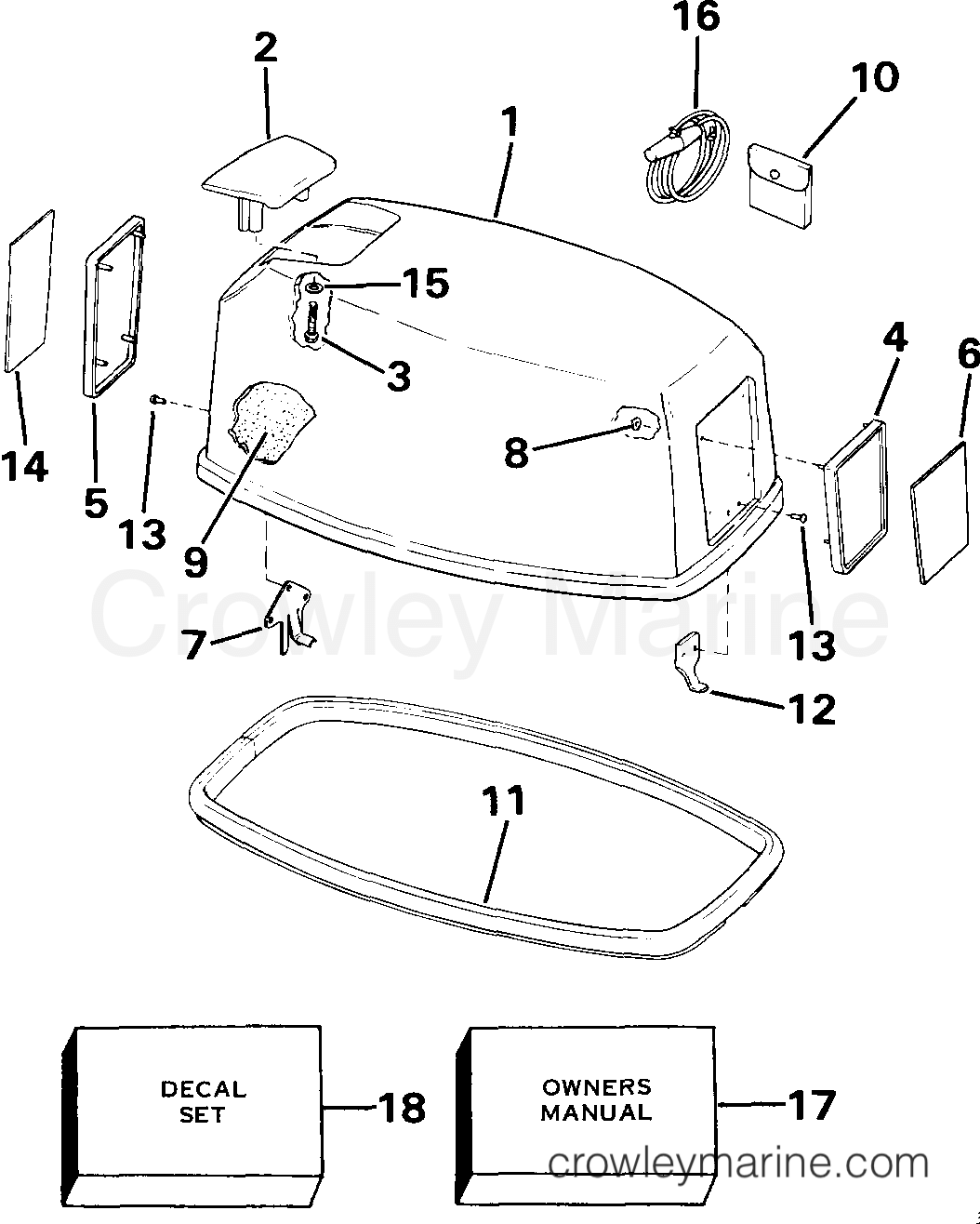 1985 Johnson Outboards 30 - J30ECOA ENGINE COVER - EVINRUDE section