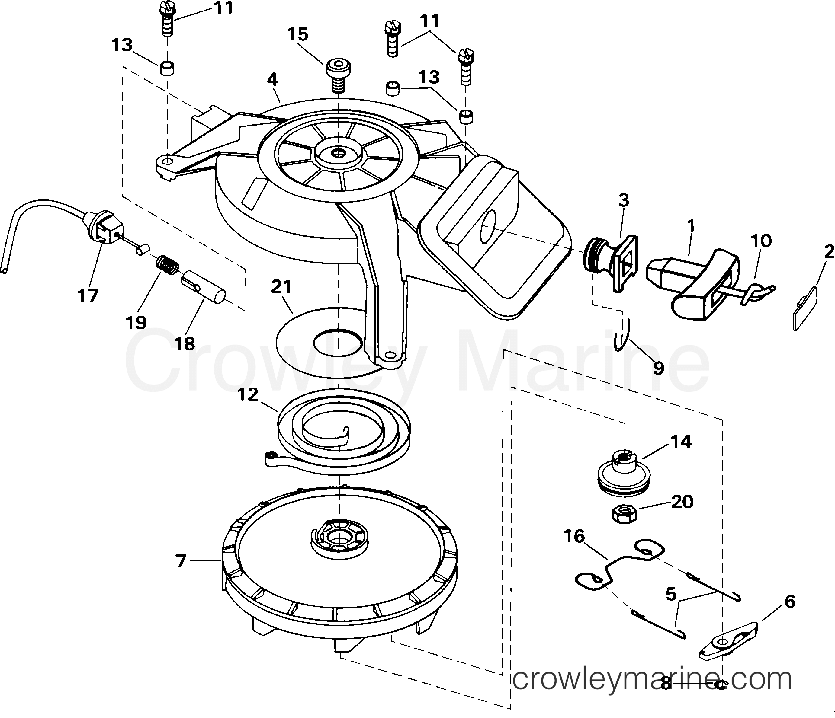 2001 Outboard 8 - J8WRLSIR - REWIND STARTER