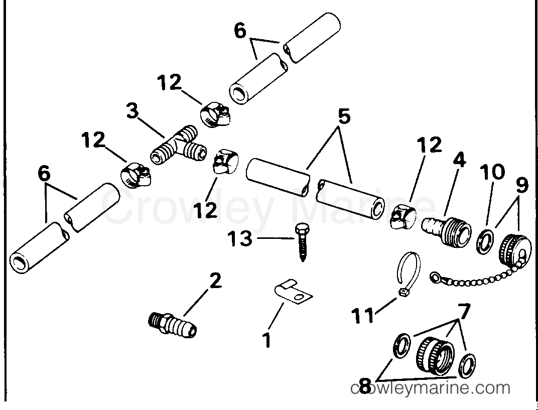 1994 Rigging OMC Stern Drive - All Models - ENGINE FLUSHING KIT - V6 & V8