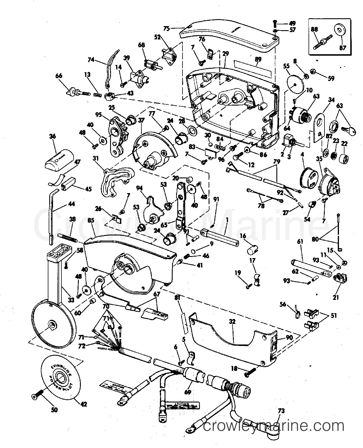 1976 Outboard 70 - 70673D - REMOTE CONTROL