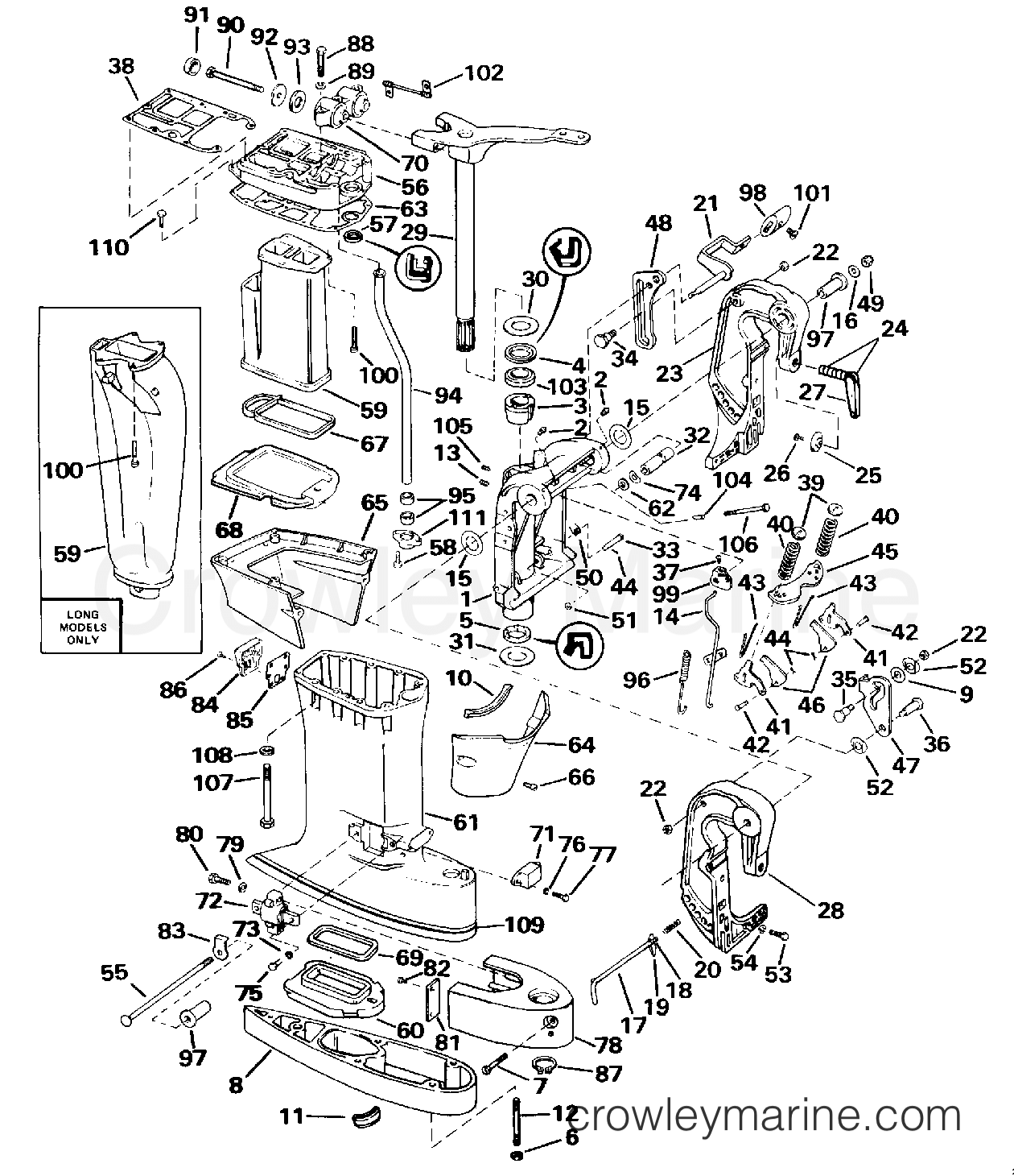 1993 Outboard 45 - E45RCLETB - MIDSECTION