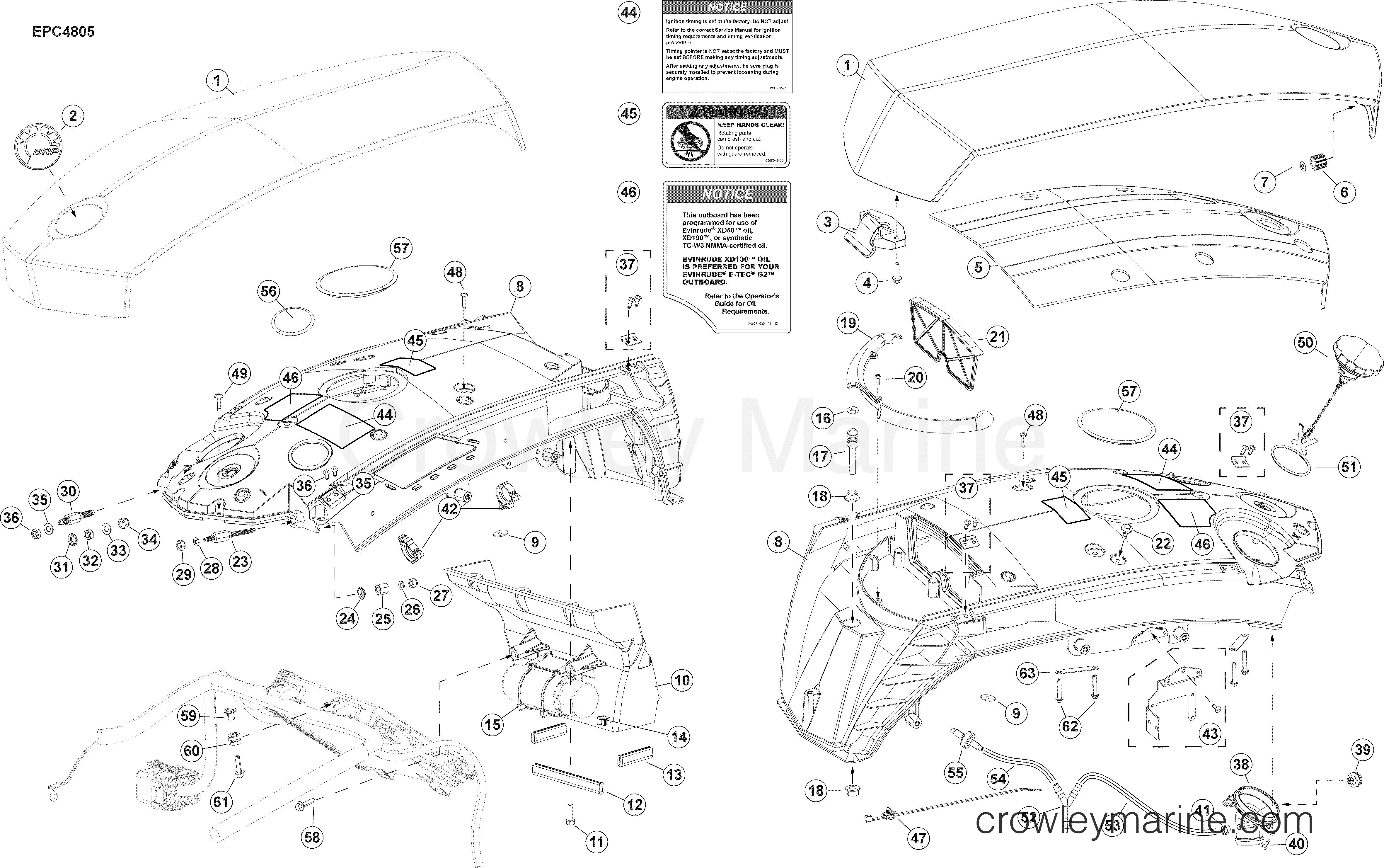AA Outboard 150 - 2.7L - C150PXAAA - ENGINE COVERS (TOP)