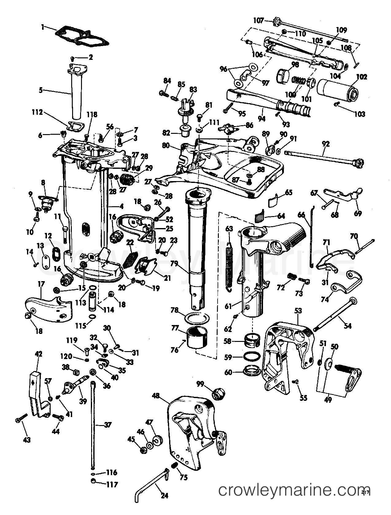 1968 Outboard 20 - FDL-22E - LOWER UNIT GROUP