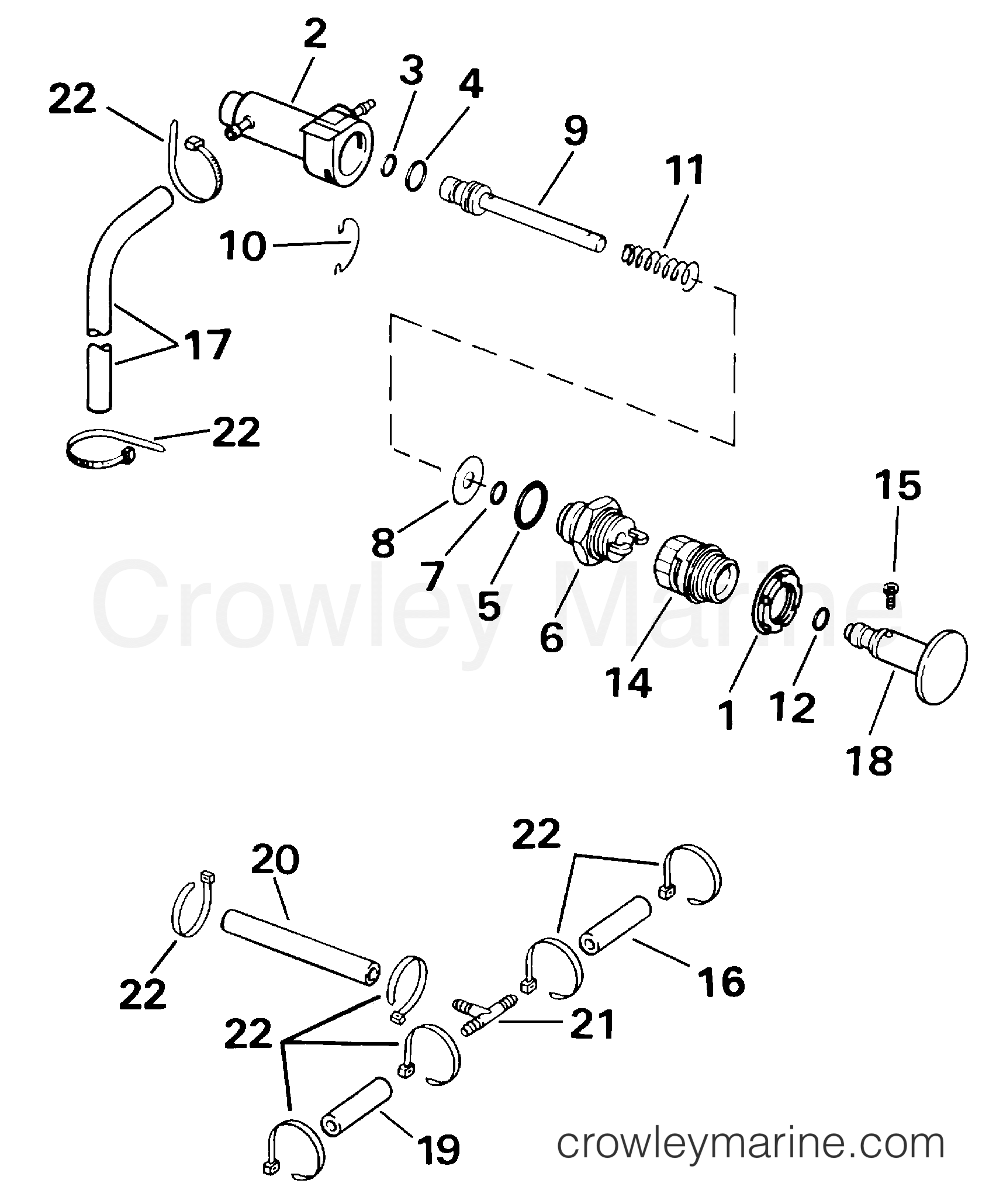 2000 Outboard 40 - J40RSSM - PRIMER SYSTEM - MANUAL START