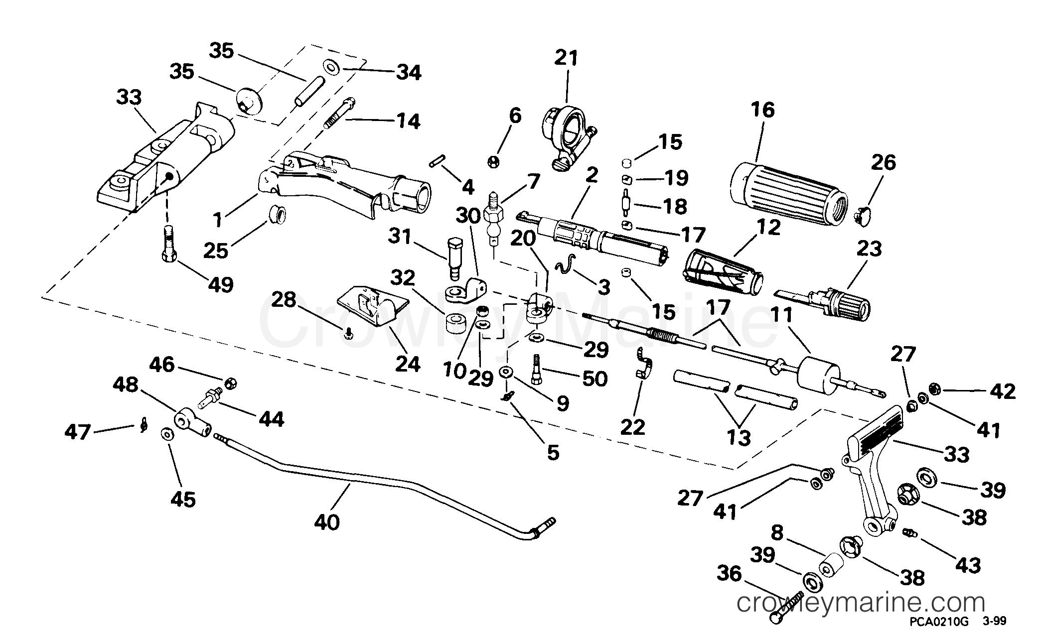 1999 Outboard 25 - J25WREES - STEERING & SHIFT HANDLE