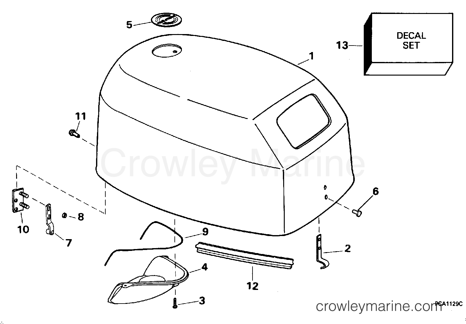 1996 Outboard 8 - J8FREDC - ENGINE COVER - JOHNSON