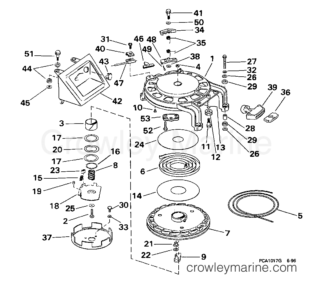 1998 Johnson Outboards 50 - X50ESLECC REWIND STARTER section