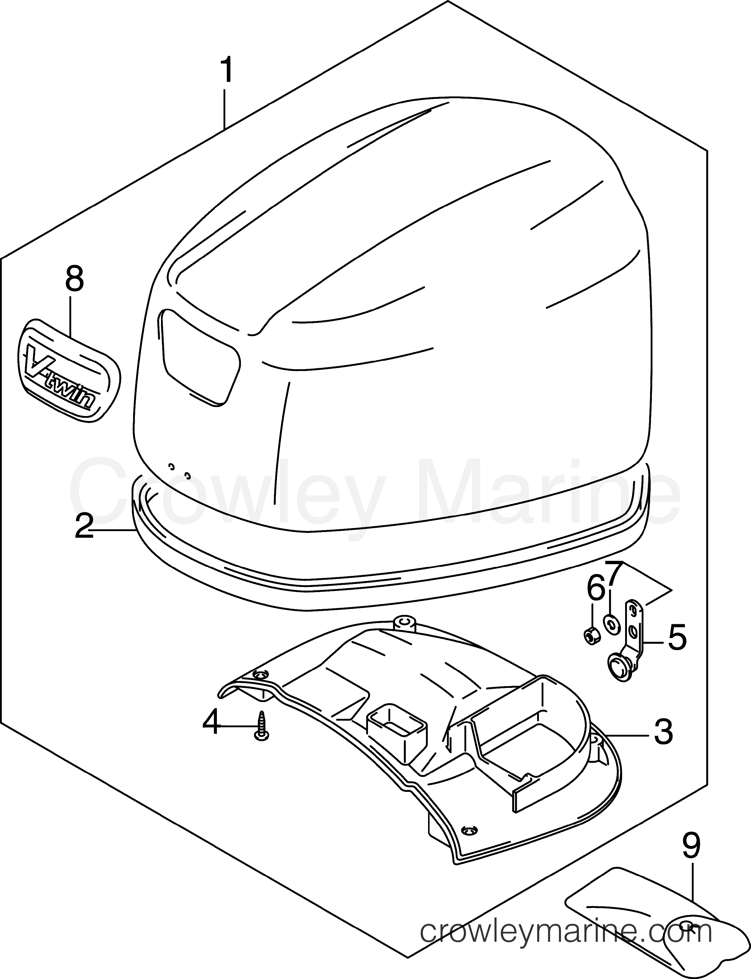 2007 Outboard 25 - J25RL4SUR - ENGINE COVER