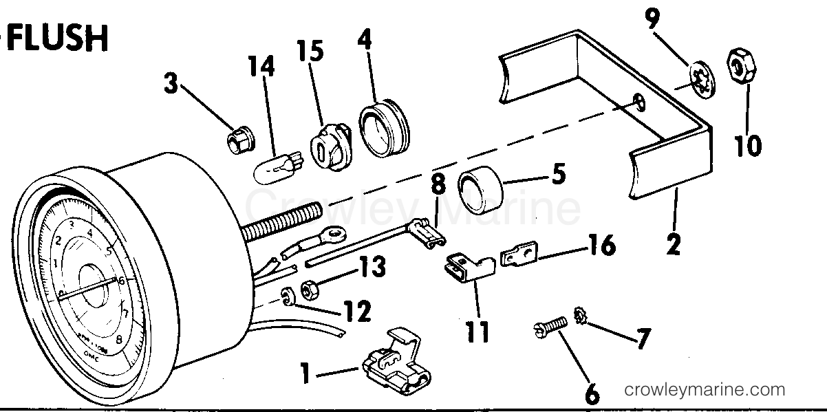 1976 Rigging Accessories - Instruments - TACHOMETER KIT-FLUSH 55 - 200 HP