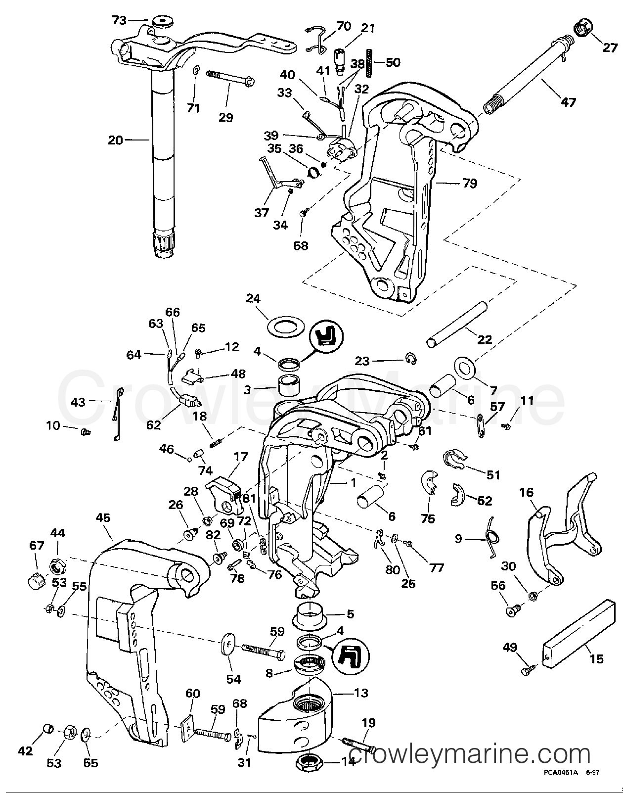 1998 Outboard 90 - J90TSLECM - STERN BRACKET