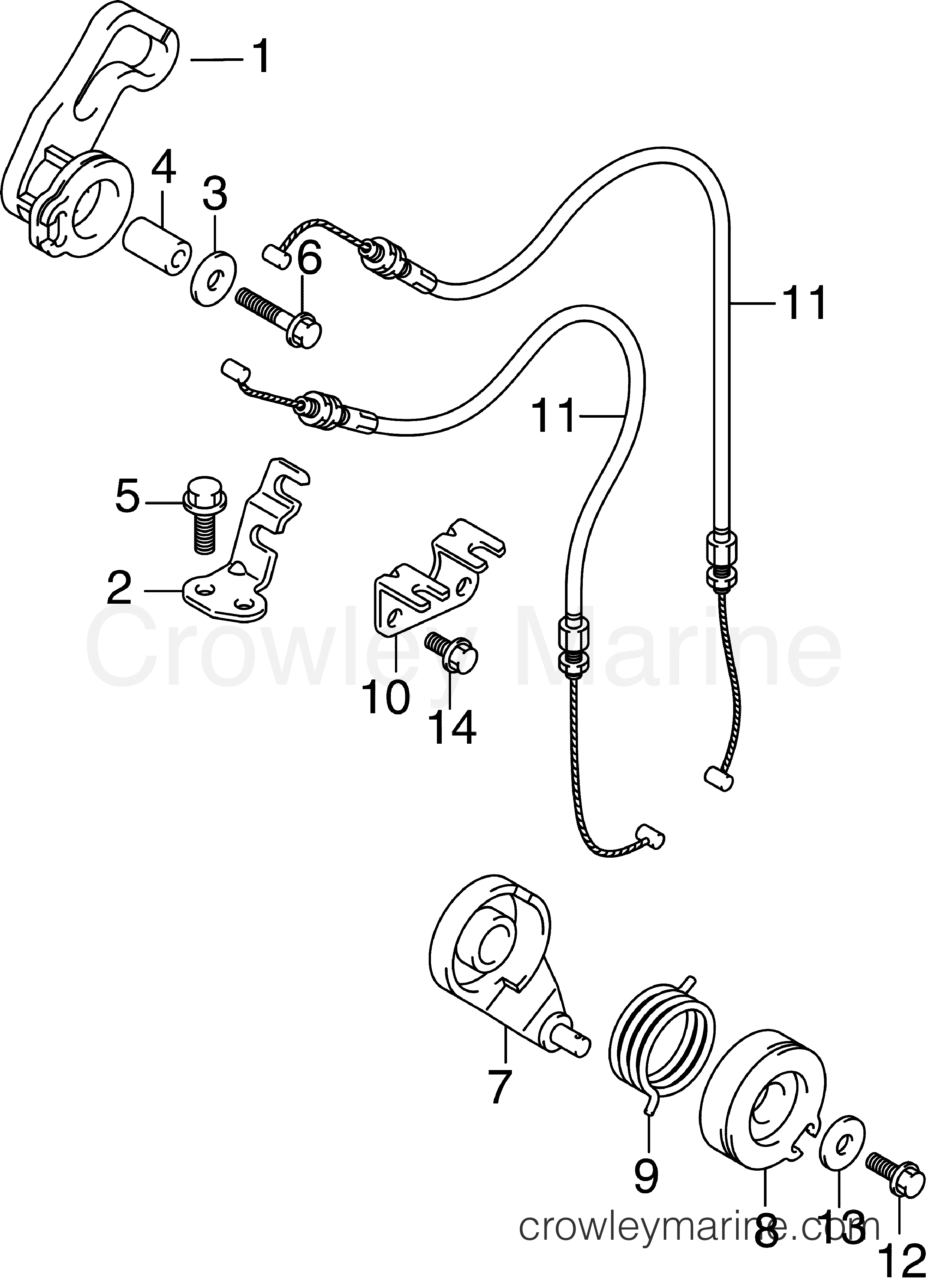 2007 Outboard 25 - J25E4SUR - THROTTLE LINKAGE