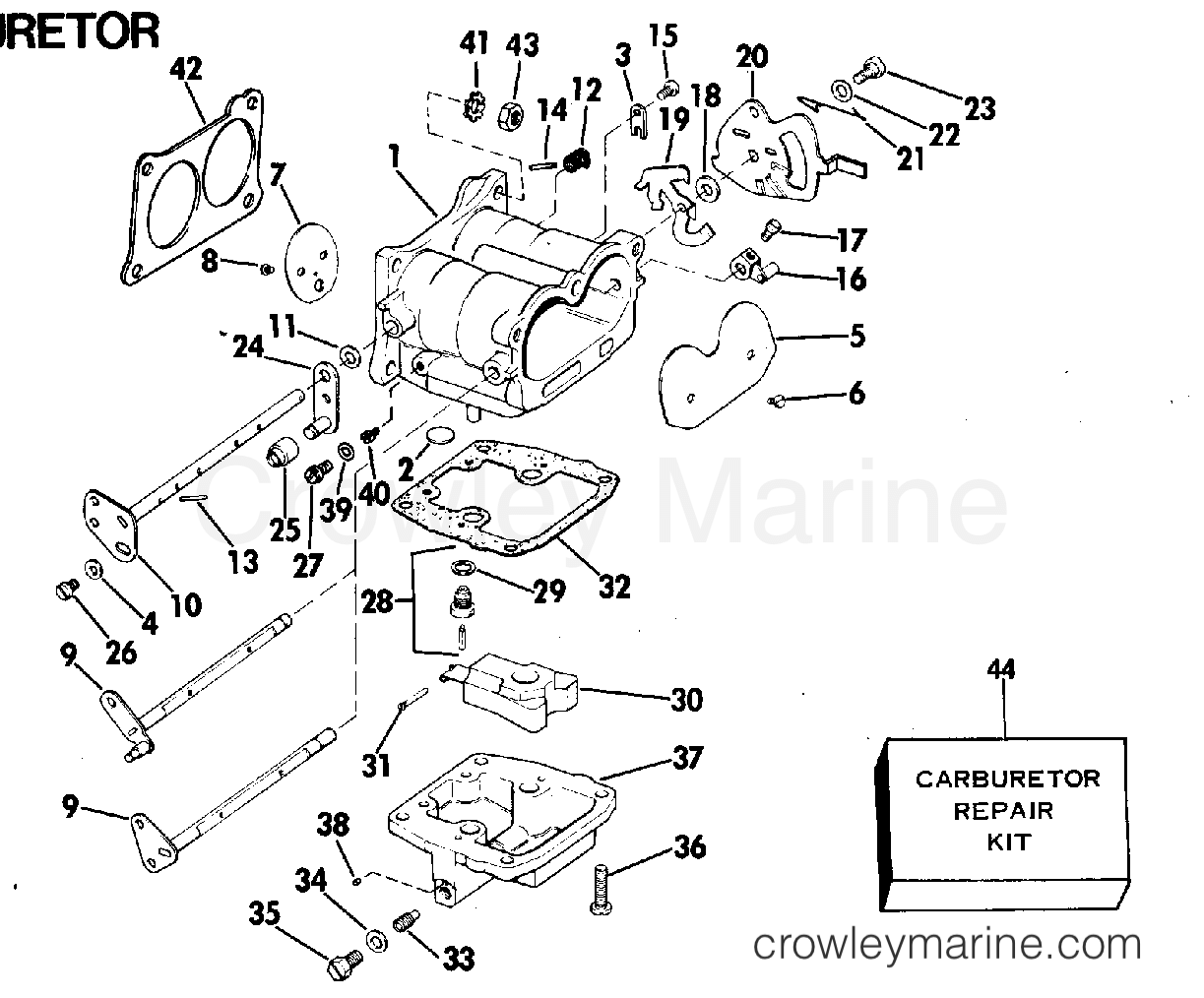 CARBURETOR - 1977 Outboard 115 115TXL77S | Crowley Marine