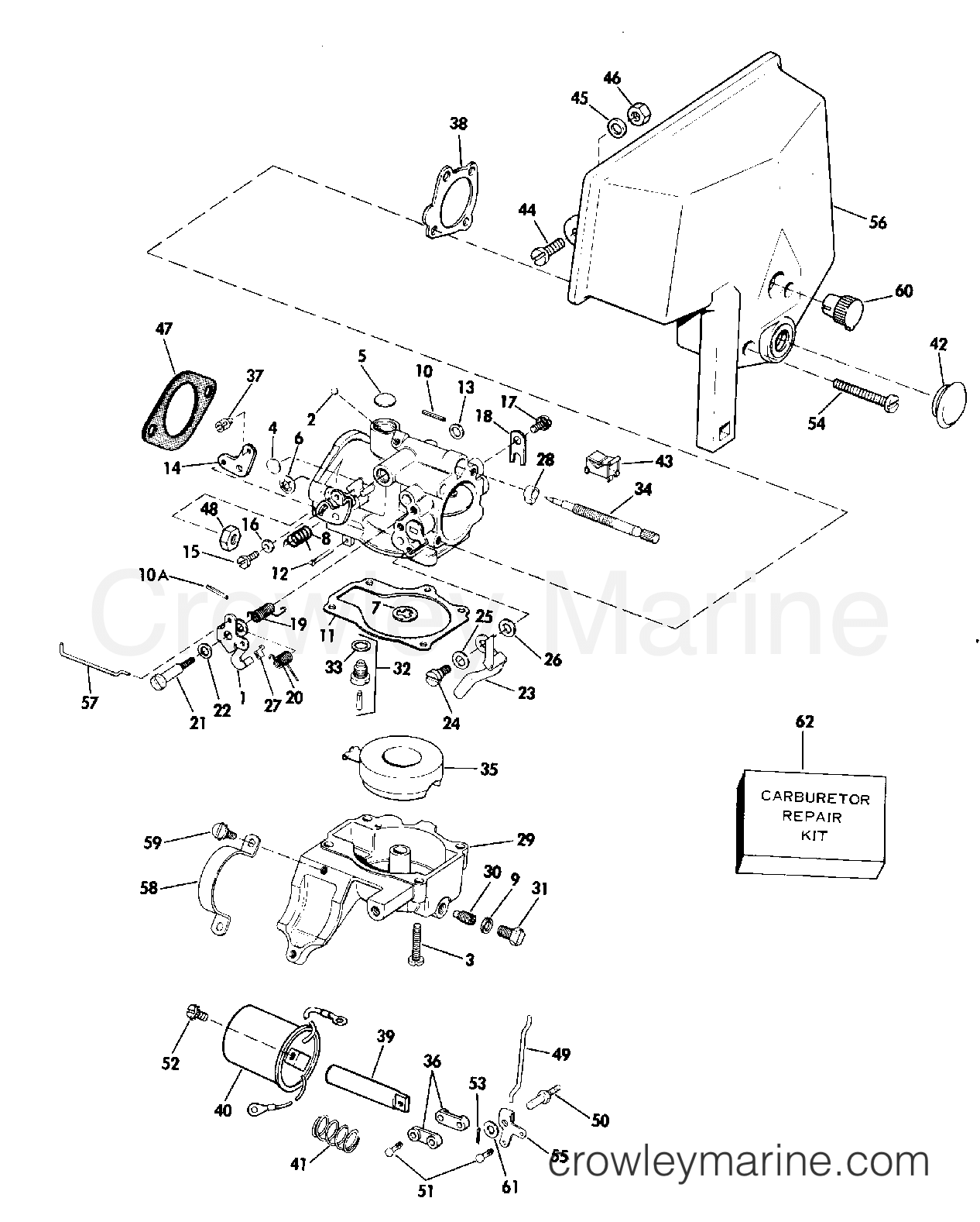 1980 Johnson Outboards 25 - J25RLCSA CARBURETOR section
