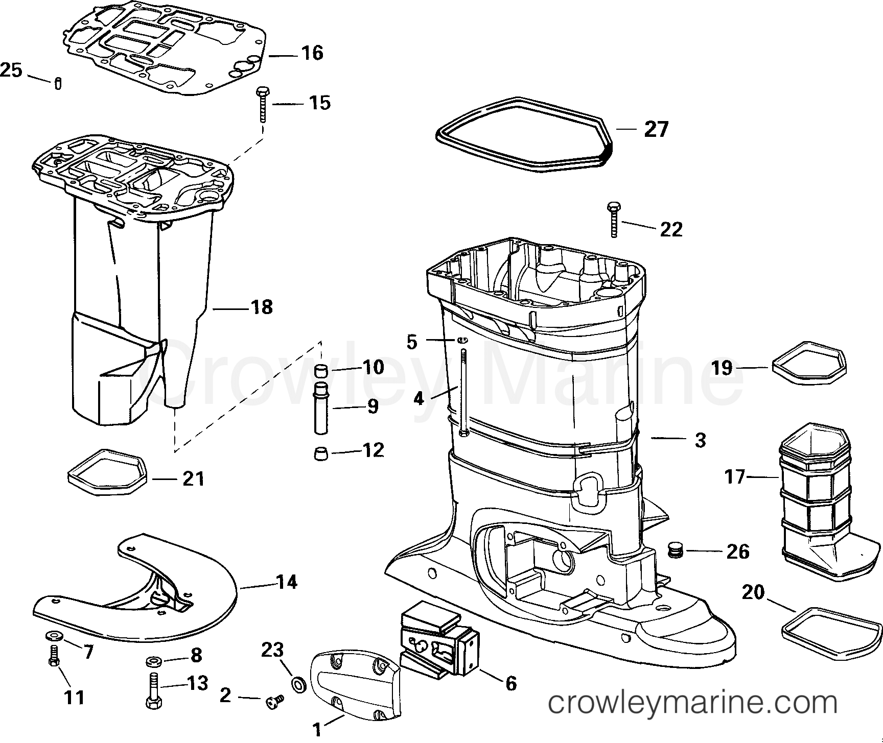 2000 Outboard 150 - J150VCSSS - EXHAUST HOUSING
