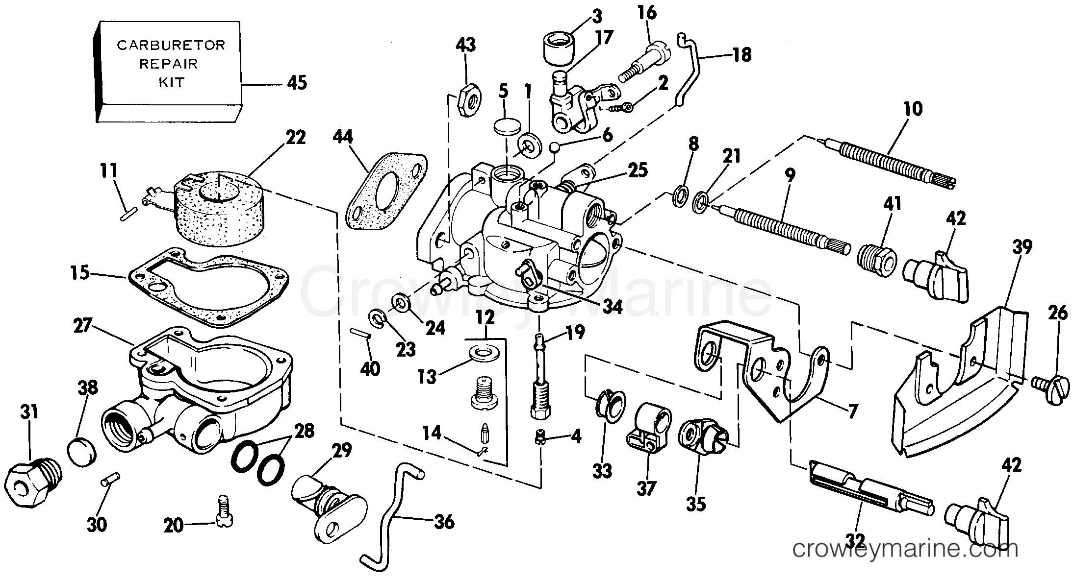 CARBURETOR 1985 Johnson Outboards 4 J4BRHCOB Crowley Marine