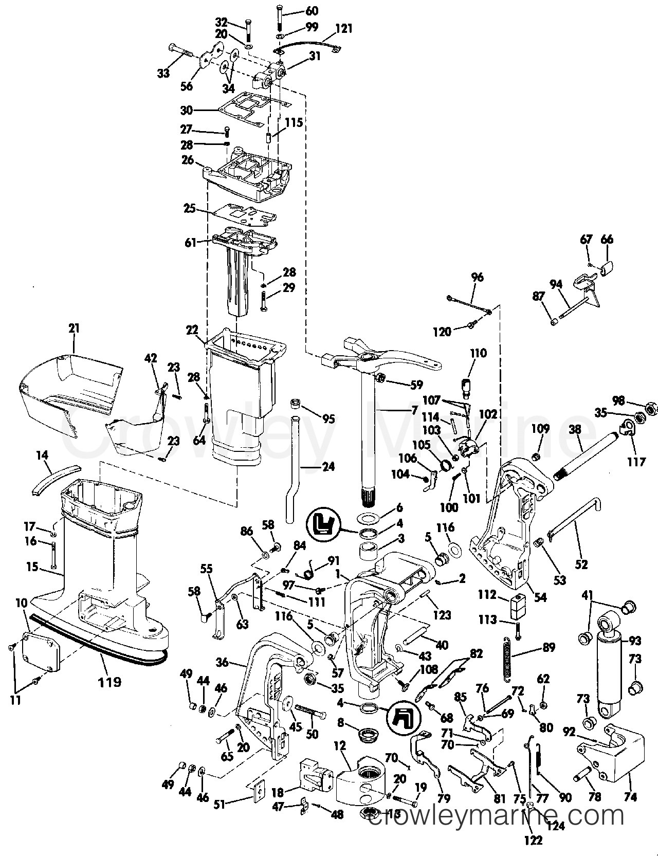 1988 Outboard 70 - J70ELCCA - MIDSECTION