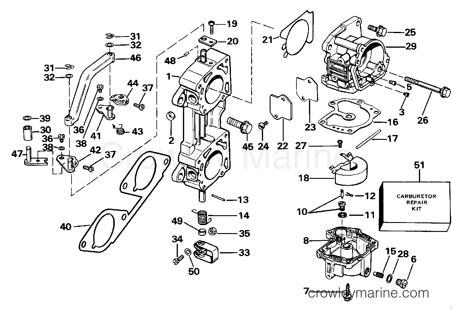 1986 Evinrude Outboards 275 - CE275TLCDC CARBURETOR section
