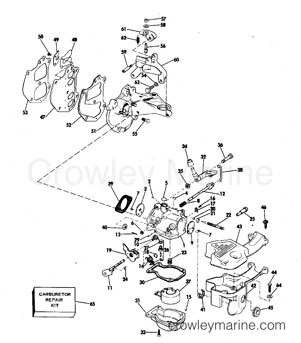 CARBURETOR & MANIFOLD - 1977 Evinrude Outboards 15 15704M ... 9 9 evinrude fuel pump diagram 