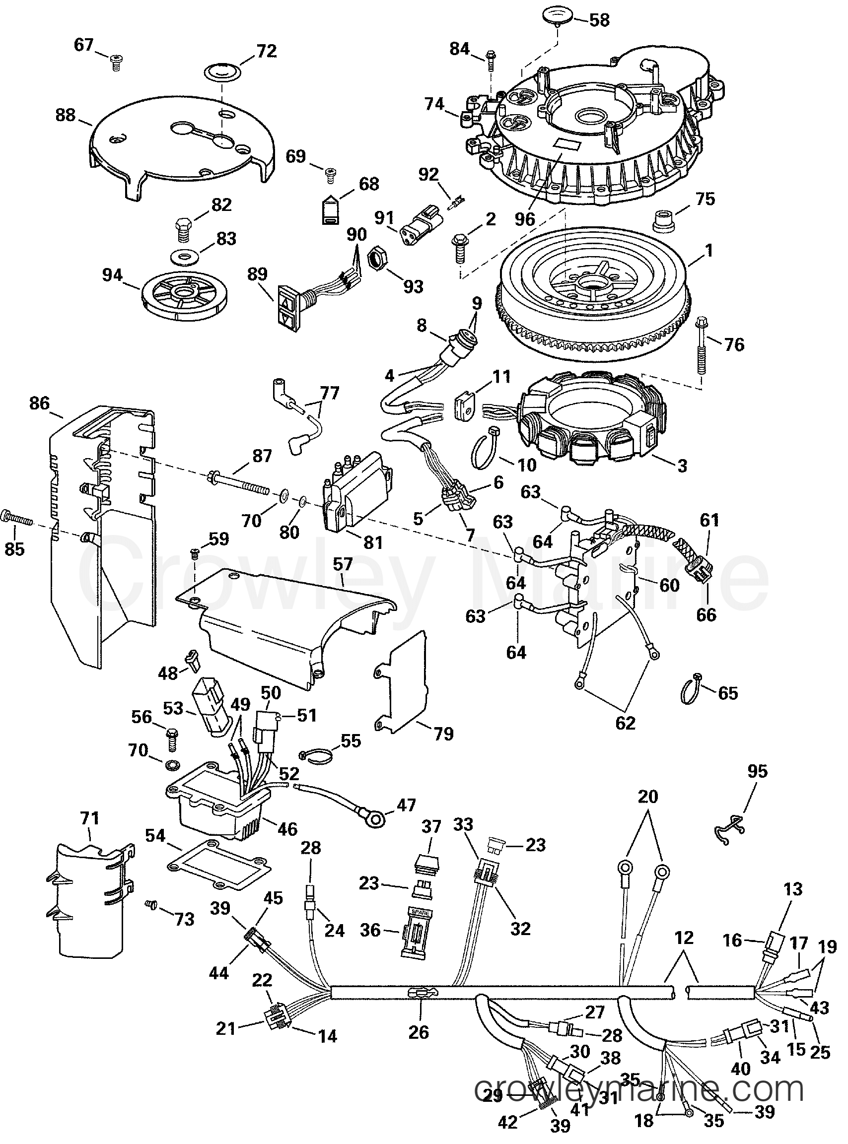2000 Outboard 105 - J105WPLSSC - IGNITION SYSTEM - 105WP MODELS