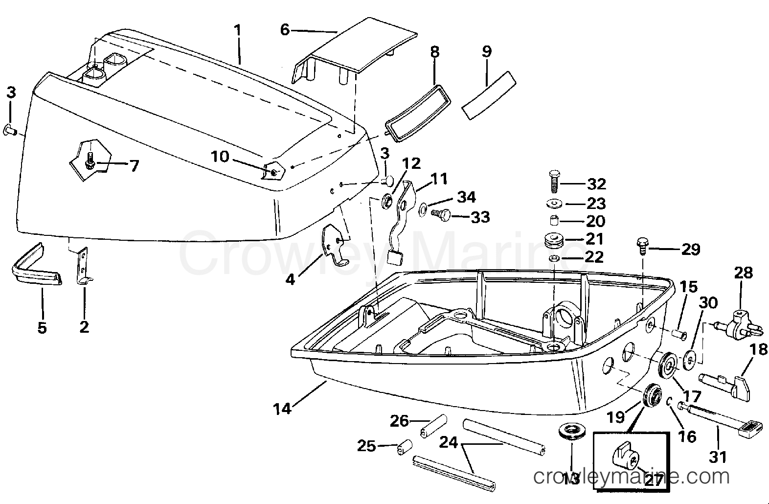 1989 Outboard 4 - J4RDHCEC - ENGINE COVER
