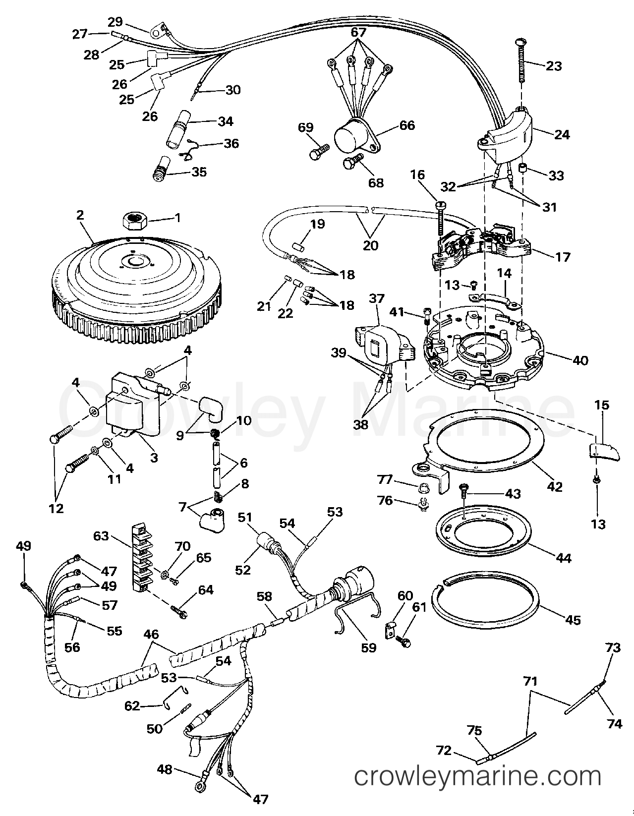 1990 Outboard 45 - J45RCLESR - IGNITION